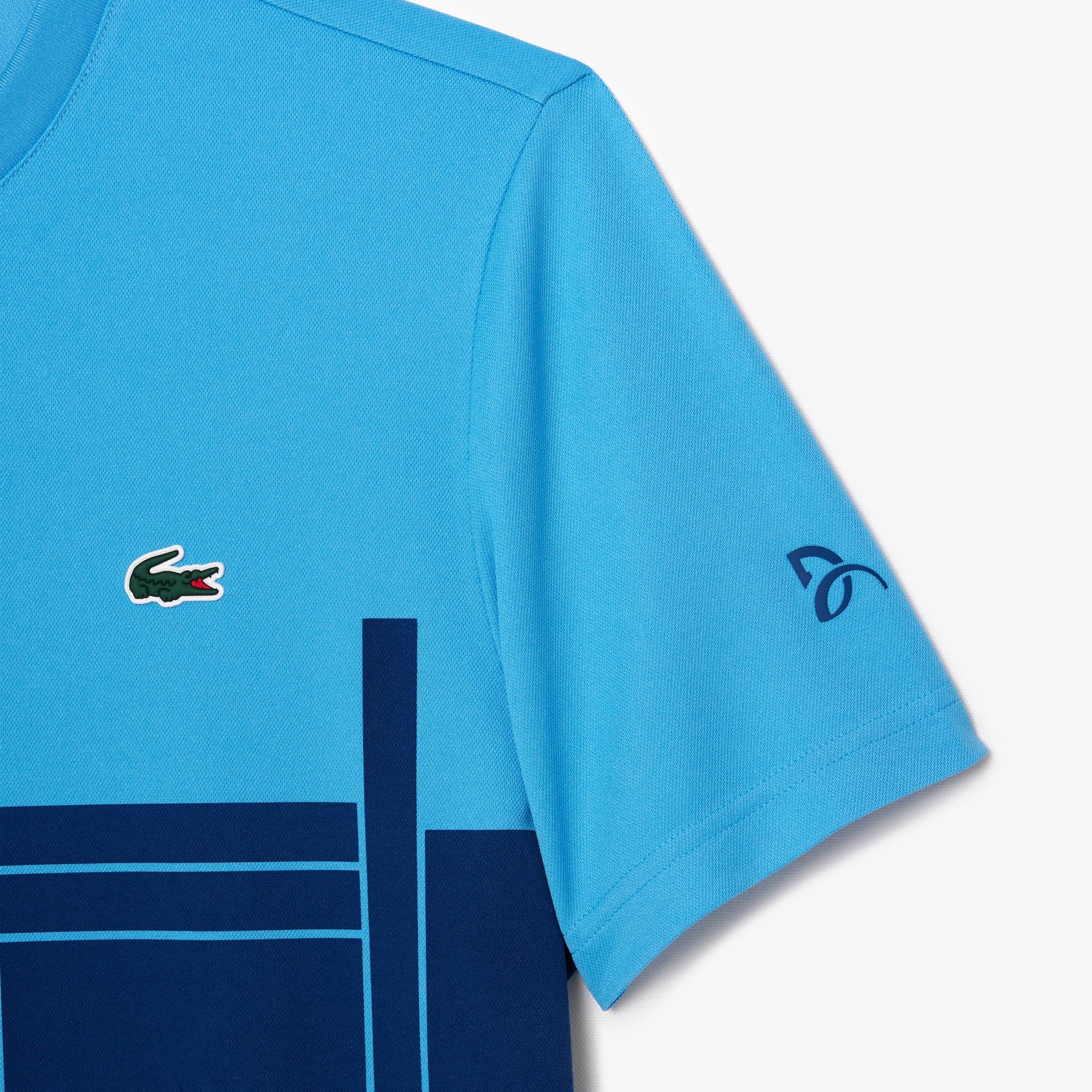 Lacoste Erkek Regular Fit Bisiklet Yaka Baskılı Mavi T-Shirt