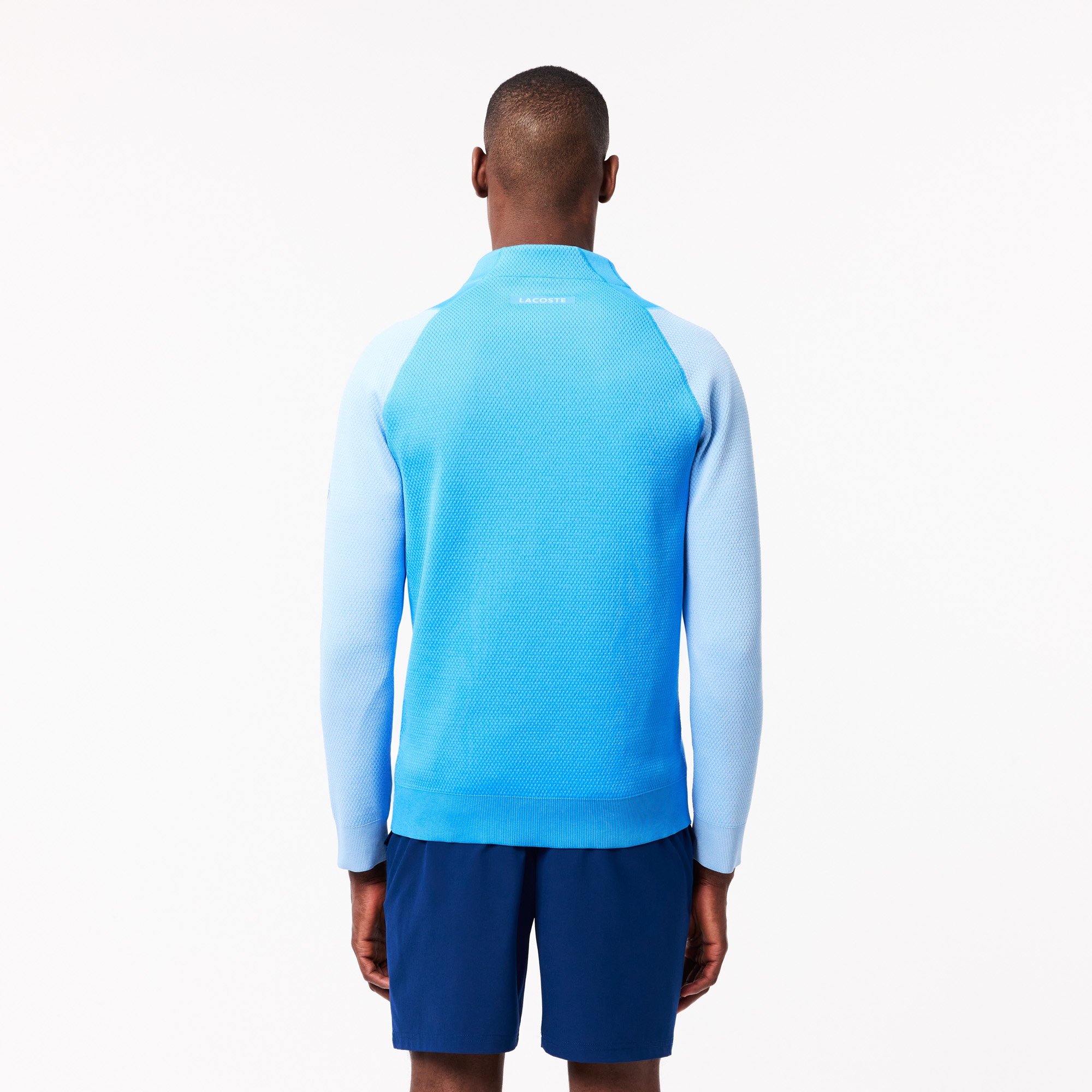 Lacoste X Novak Djokovic Erkek Regular Fit Fermuarlı Renk Bloklu Mavi Sweatshirt