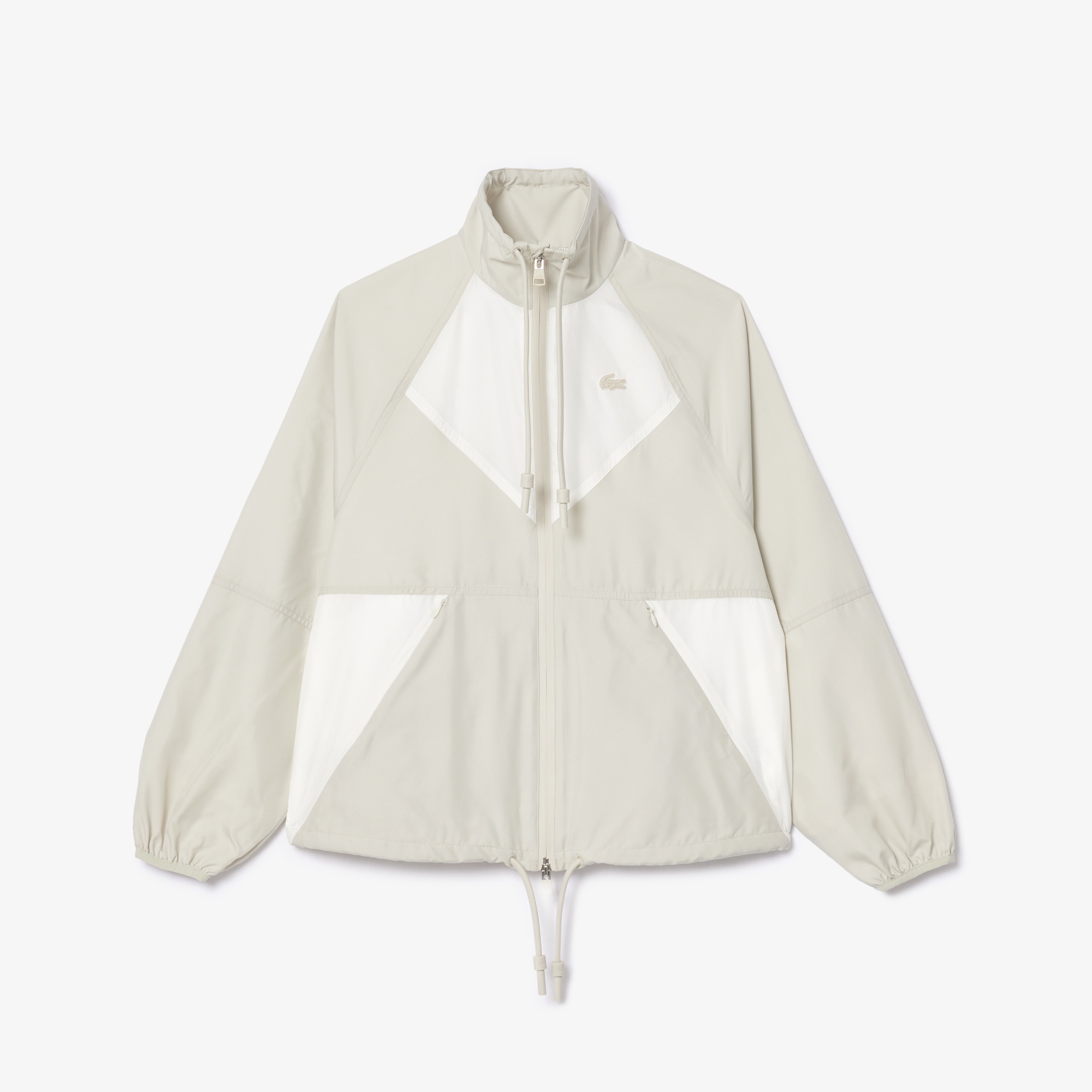 Lacoste Kadın Relaxed Fit Kapüşonlu Gri Rüzgarlık