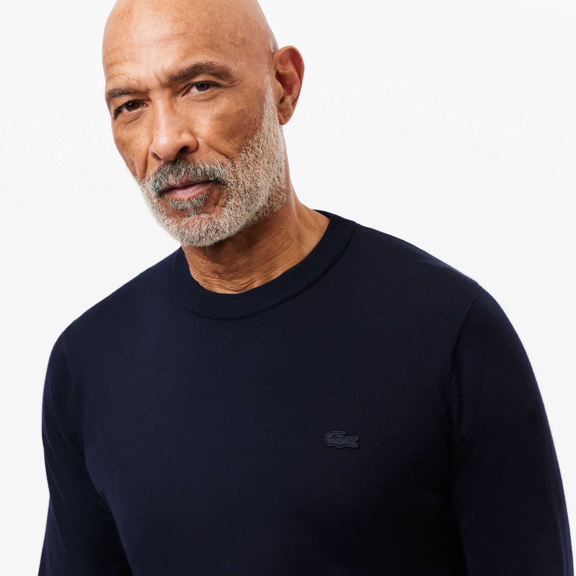 Lacoste Erkek Yün Bisiklet Yaka Lacivert Triko Kazak