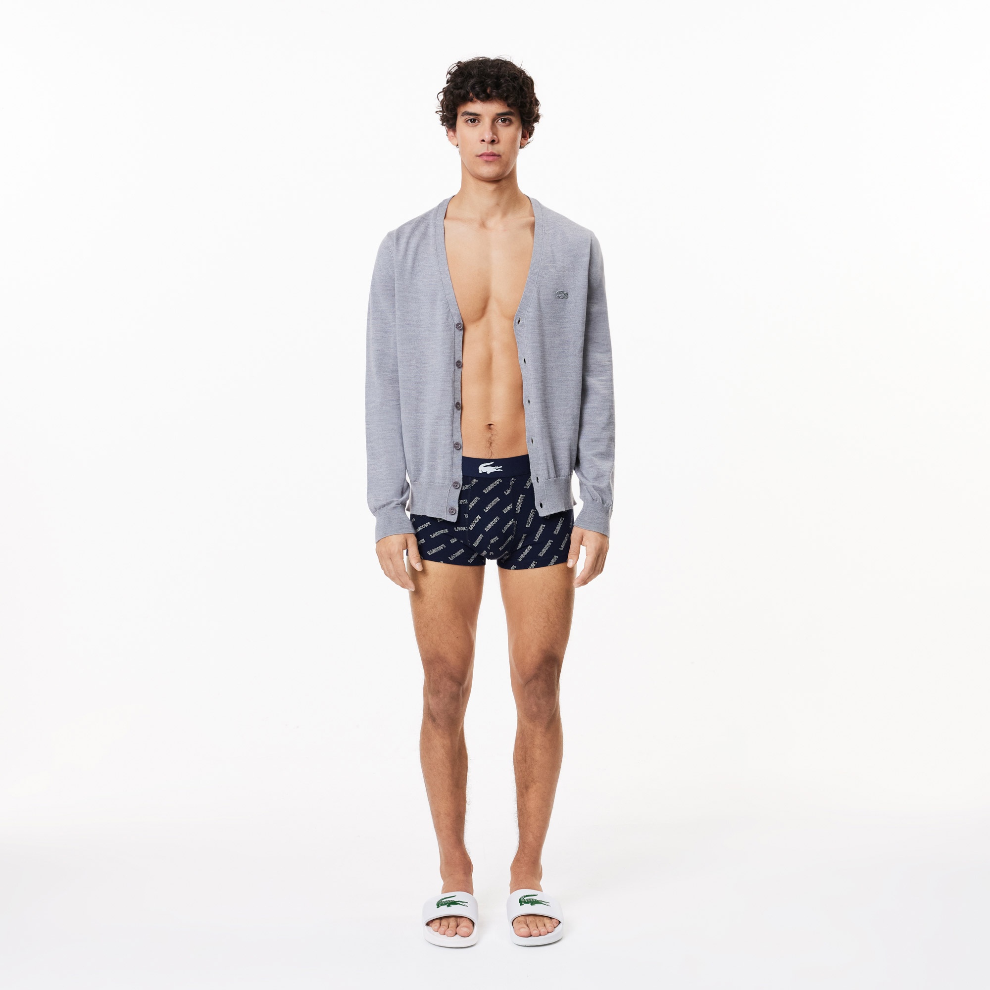 Lacoste Erkek Baskılı 3'lü Lacivert Boxer