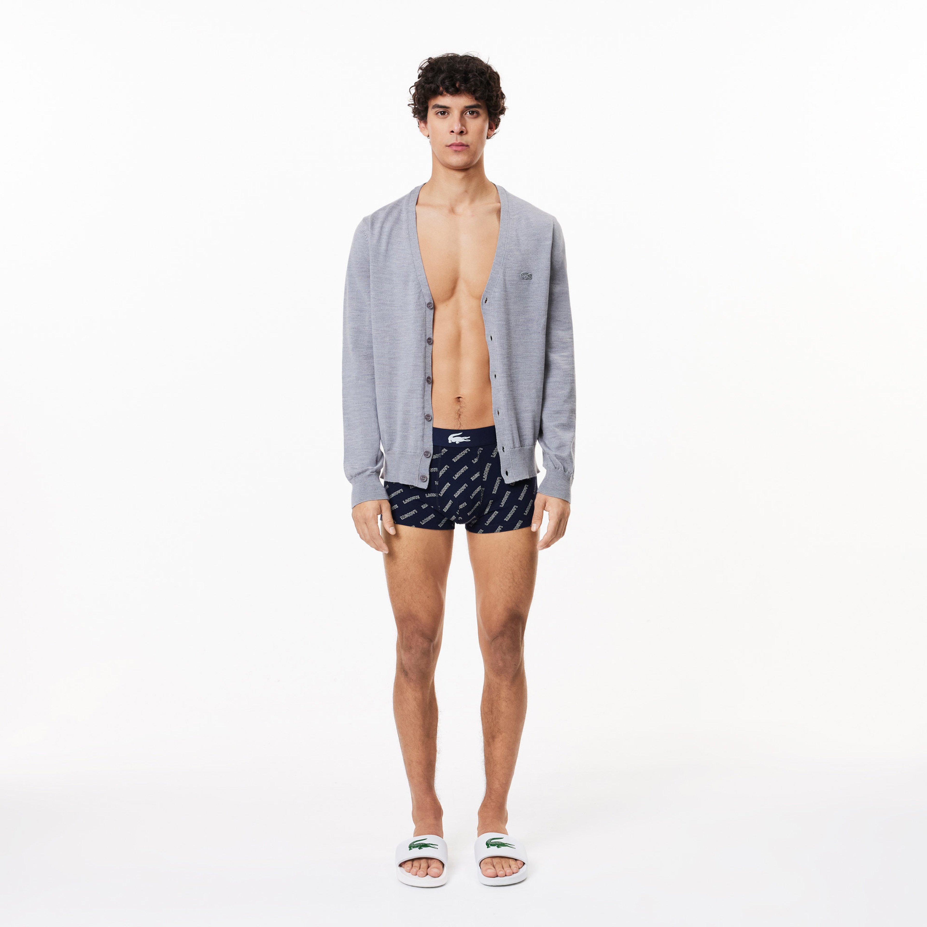 Lacoste Erkek Baskılı 3'lü Lacivert Boxer