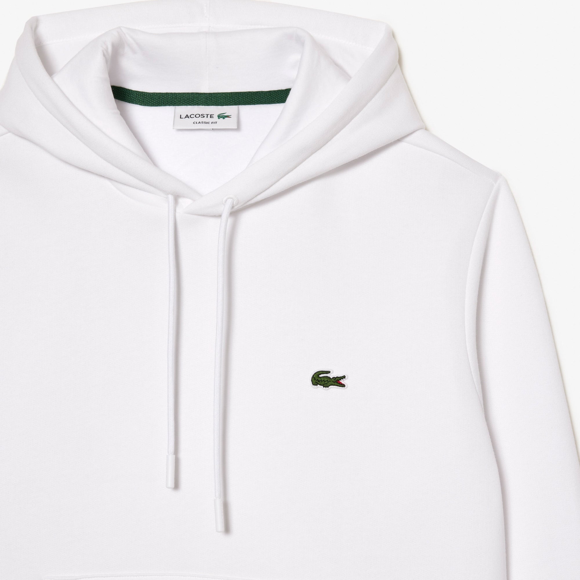 Lacoste Erkek Classic Fit Kapüşonlu Beyaz Sweatshirt