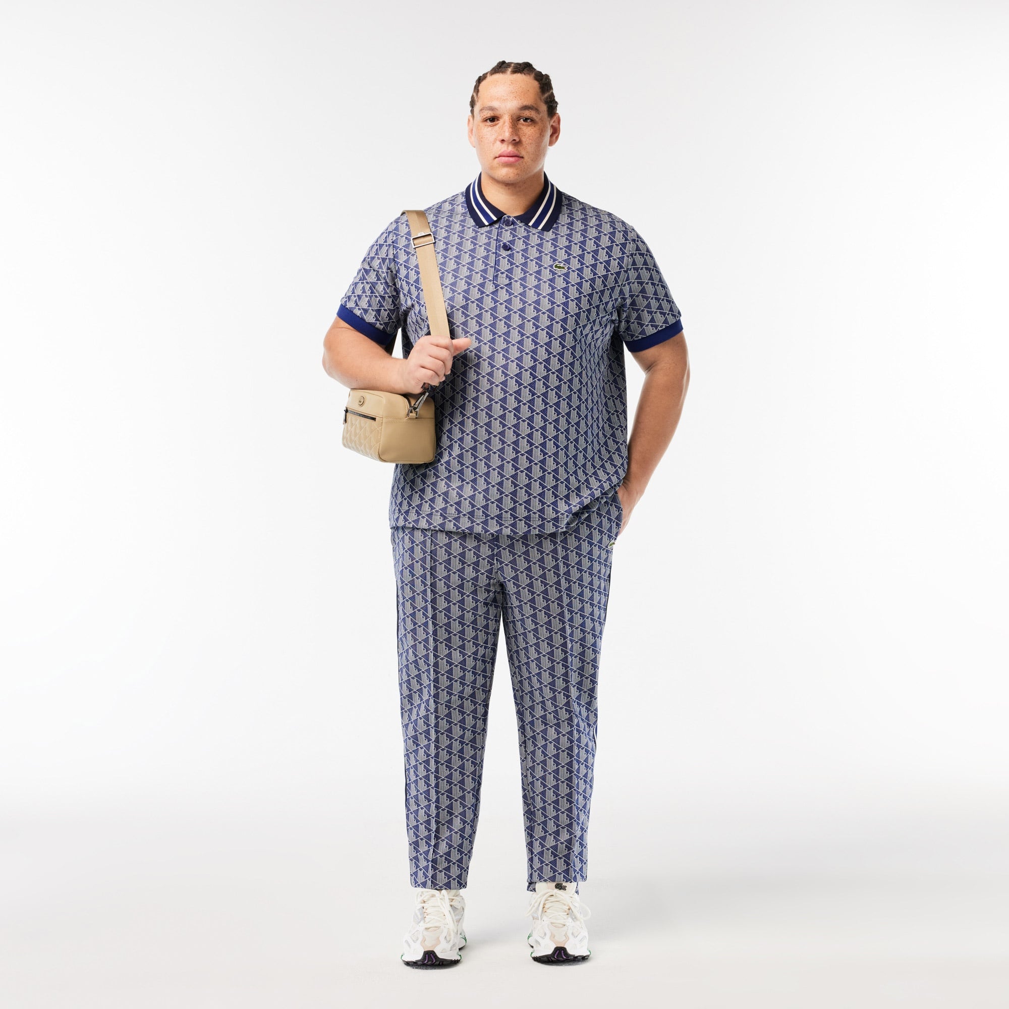 Lacoste Erkek Classic Fit Monogram Lacivert Polo