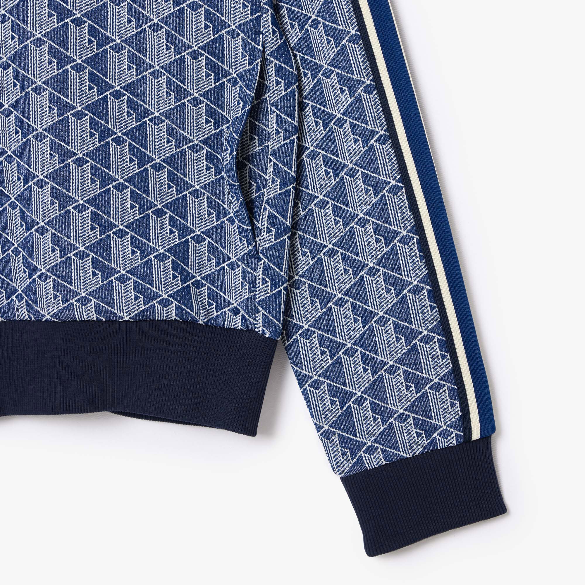 Lacoste Erkek Regular Fit Fermuarlı Monogram Lacivert Sweatshirt