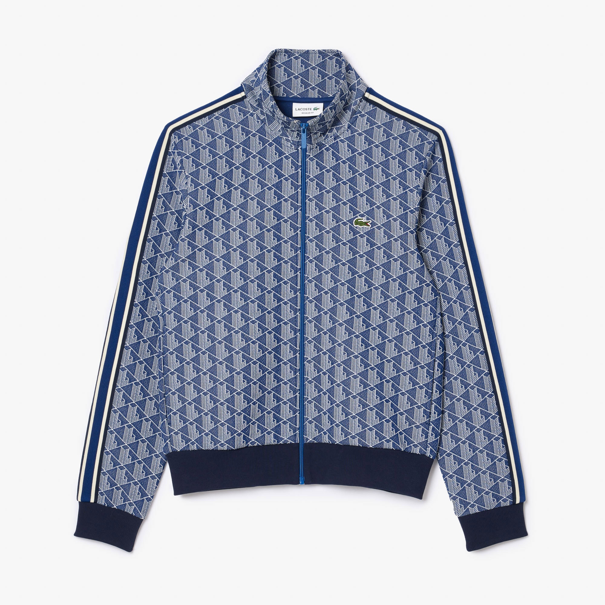 Lacoste Erkek Regular Fit Fermuarlı Monogram Lacivert Sweatshirt