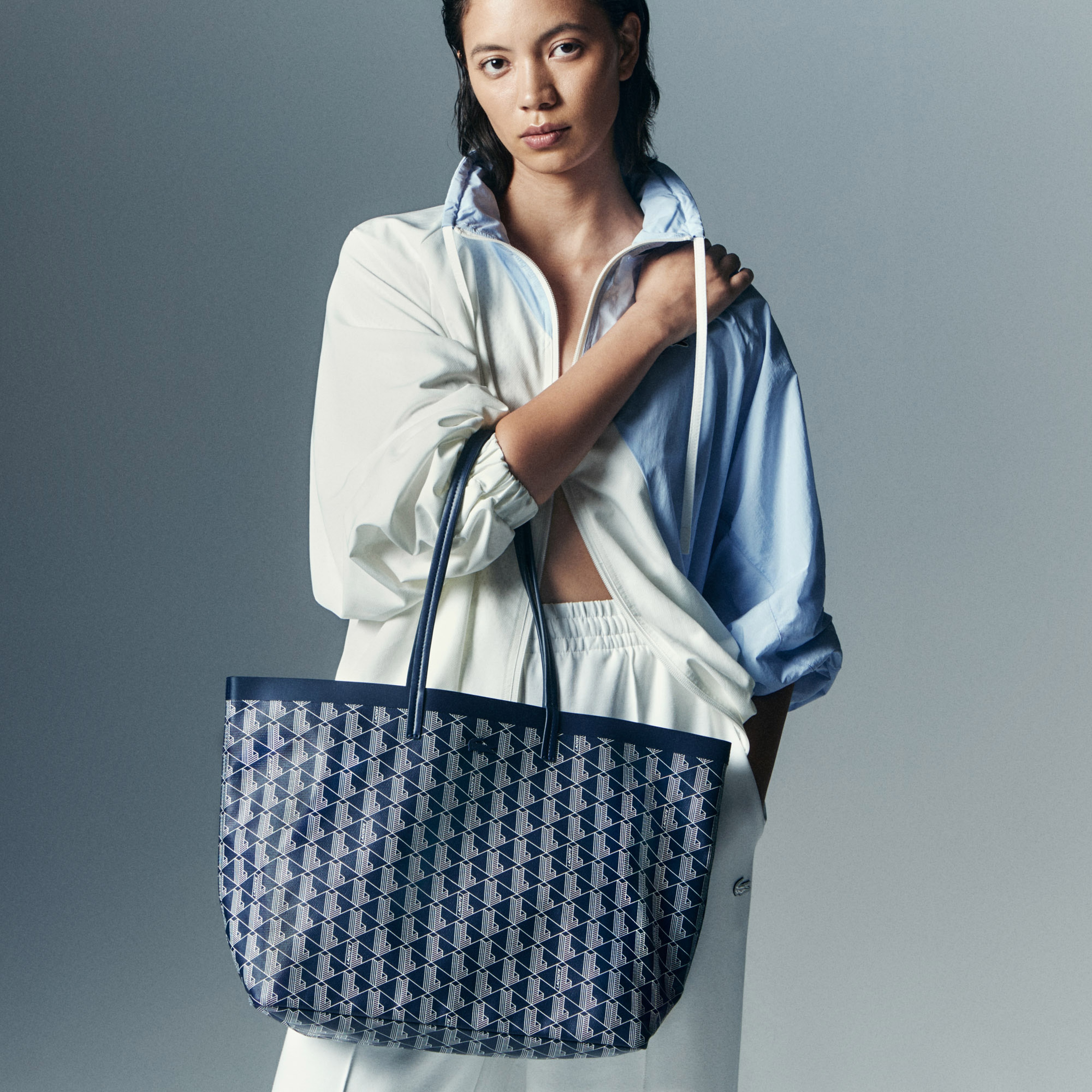 Zely Canvas Kadın Monogram Lacivert Omuz Çantası Zely Canvas Kadın Monogram Lacivert Omuz Çantası