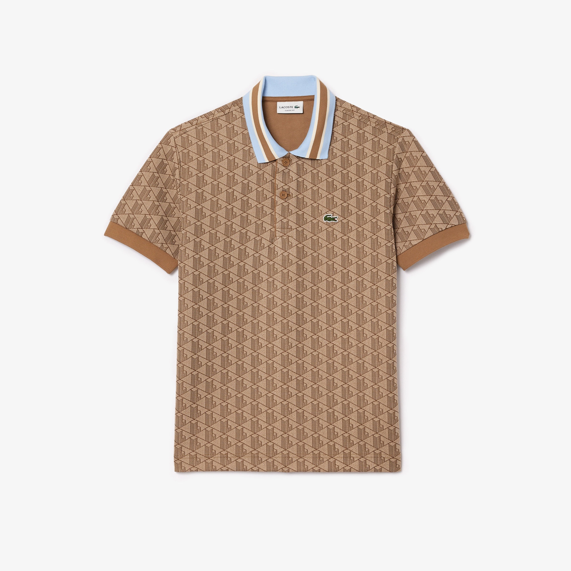 Lacoste Monogram Erkek Classic Fit Kahverengi Polo
