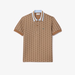 Lacoste Monogram Erkek Classic Fit Kahverengi Polo Kahverengi