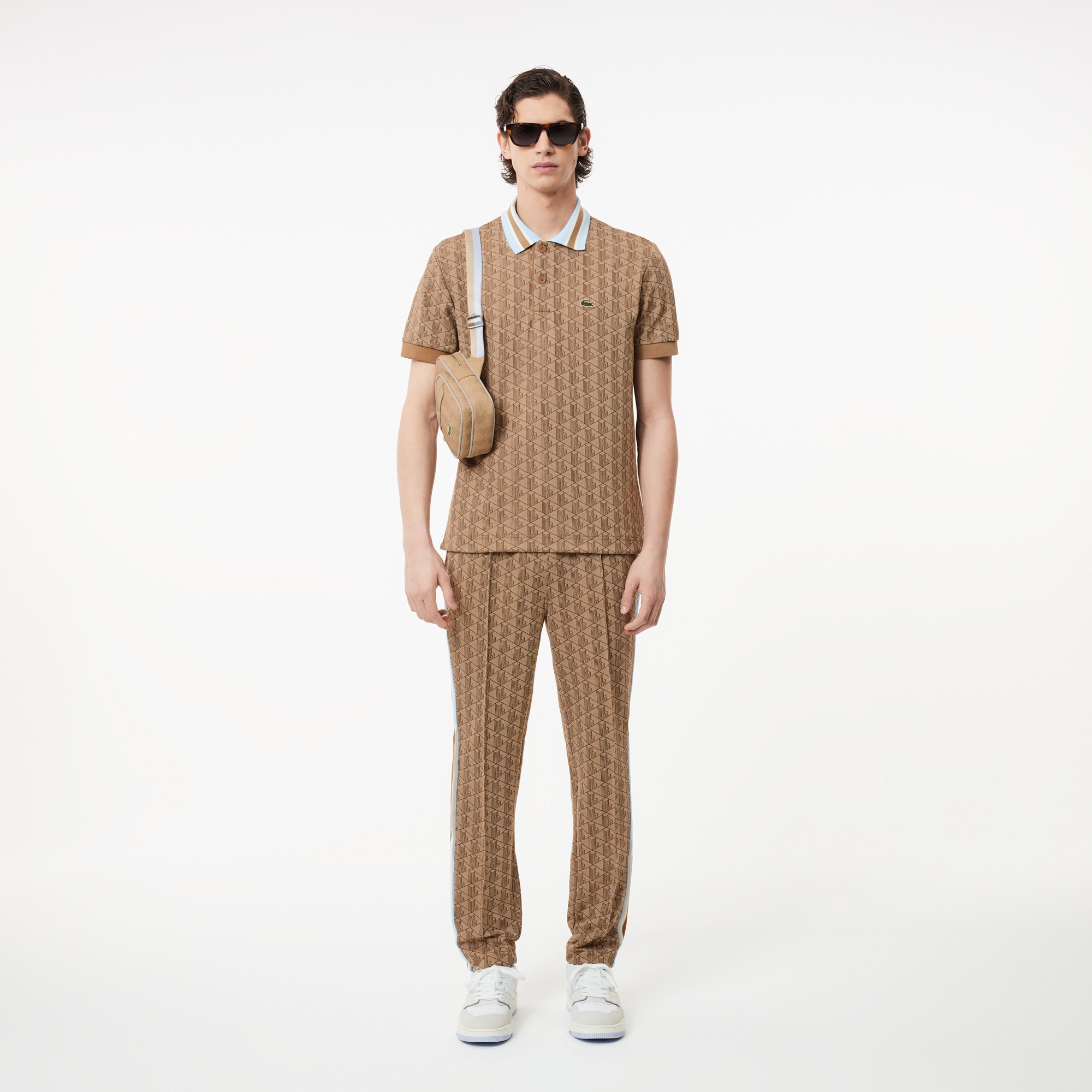 Lacoste Monogram Erkek Classic Fit Kahverengi Polo