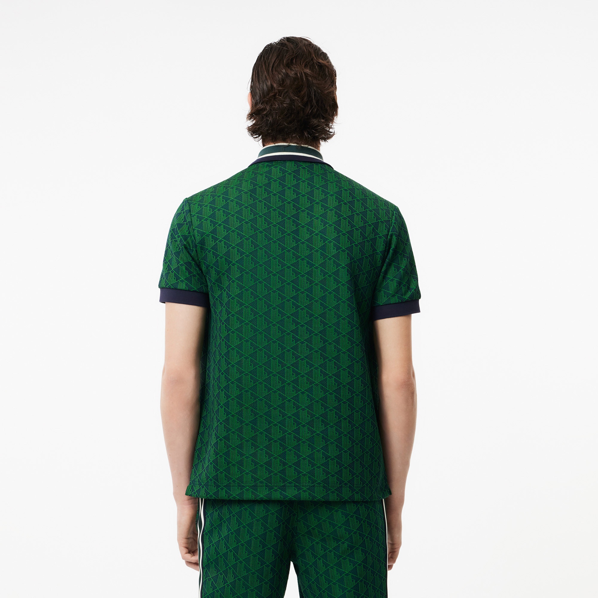 Lacoste Monogram Erkek Classic Fit Yeşil Polo
