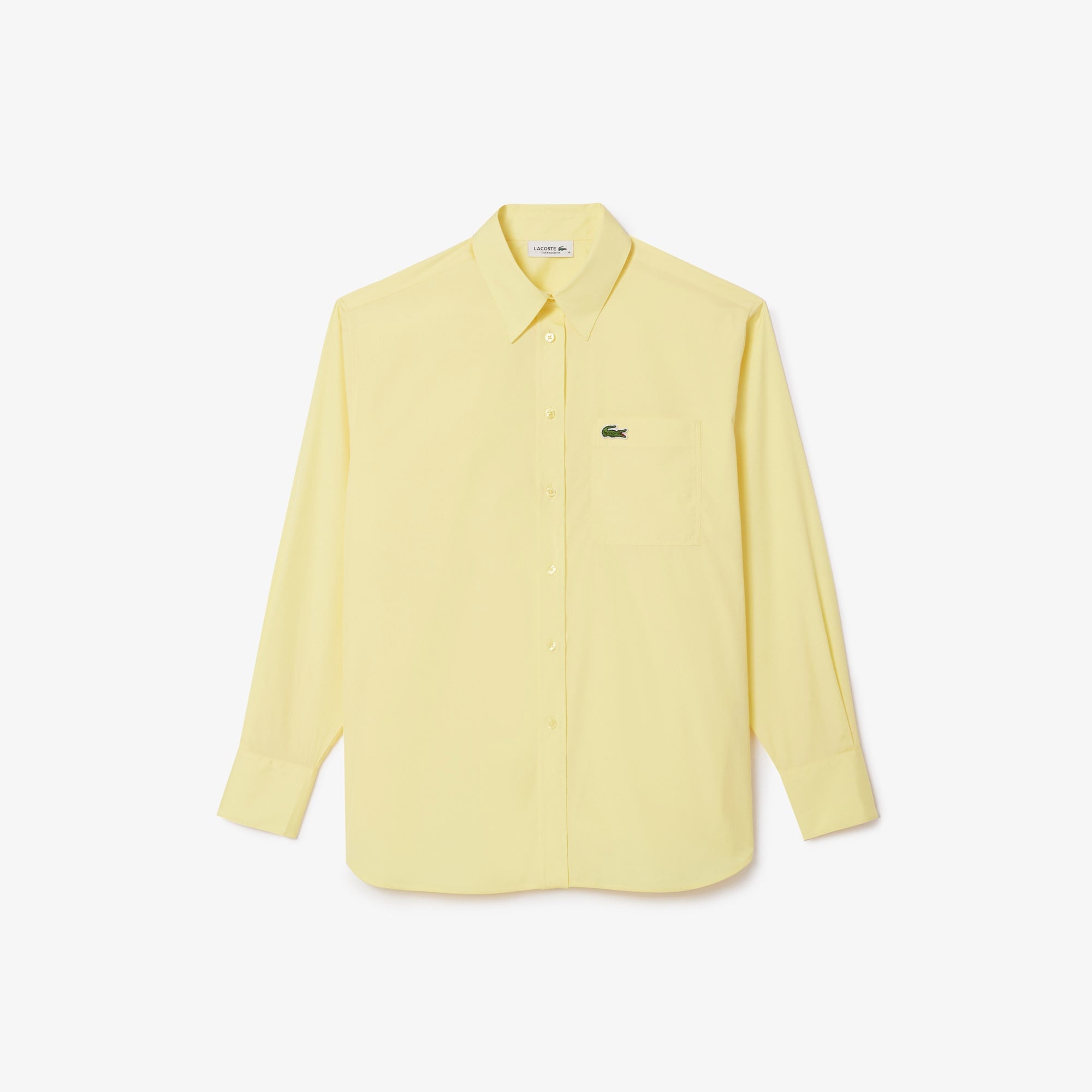 Lacoste Kadın Oversize Çizgili Sarı Gömlek