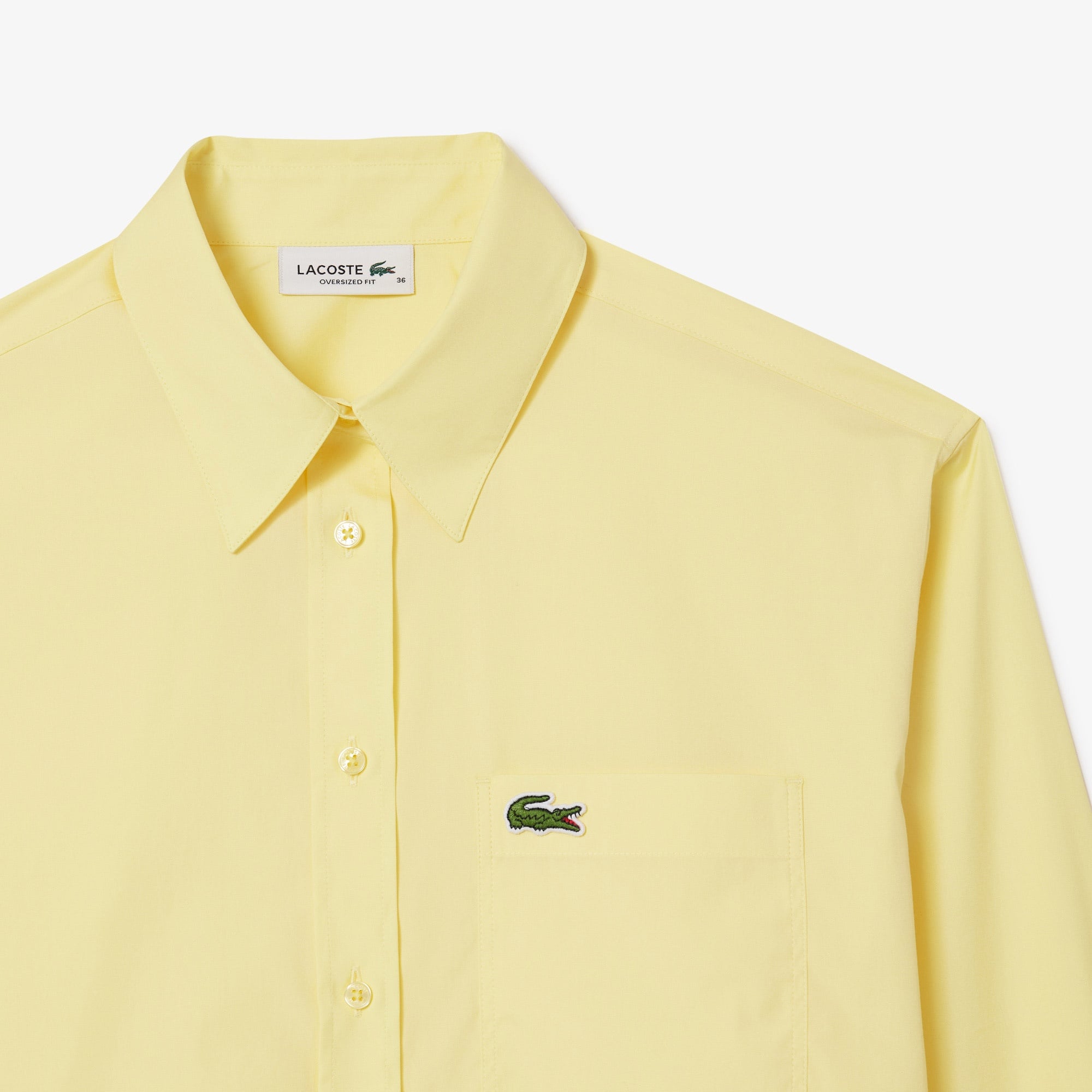 Lacoste Kadın Oversize Çizgili Sarı Gömlek