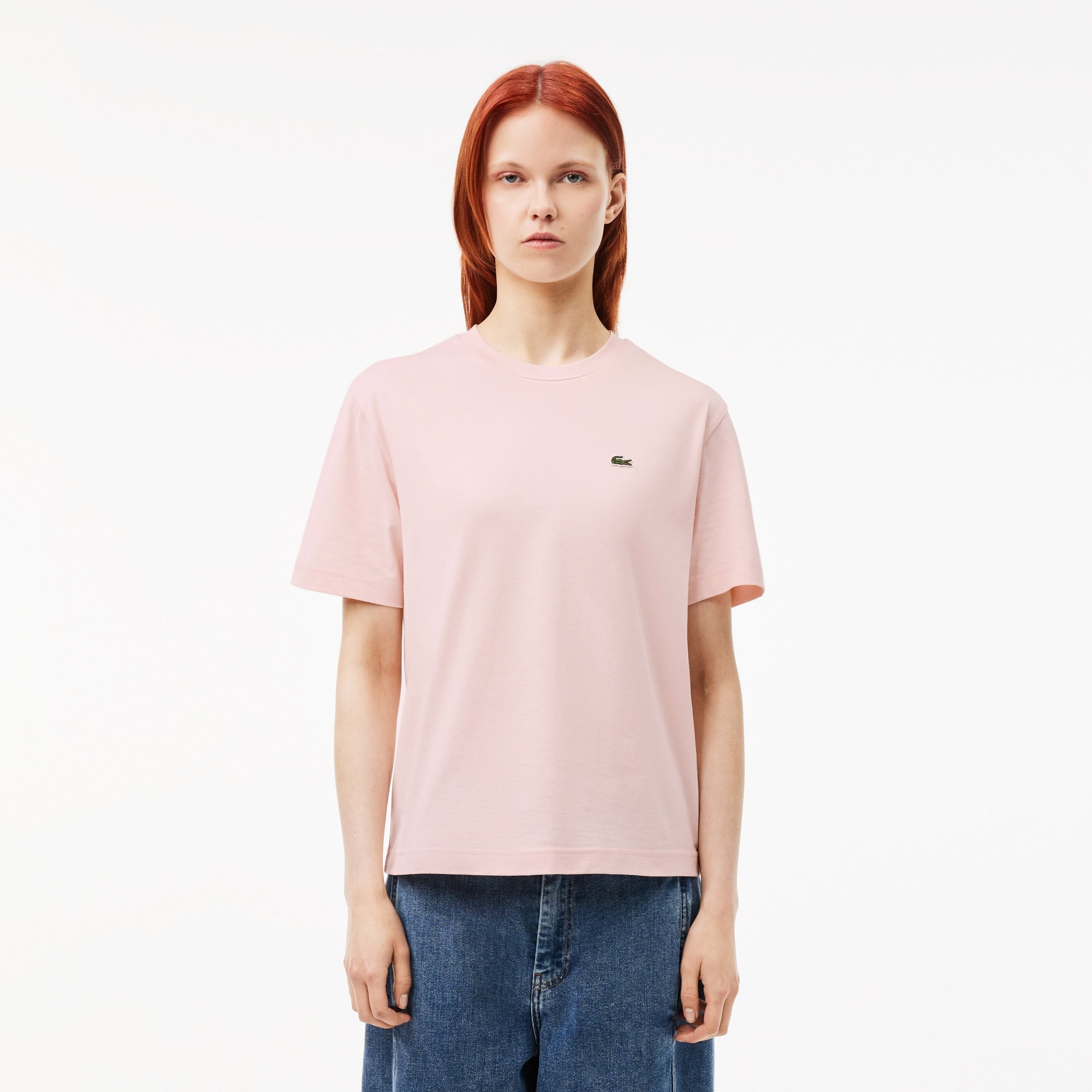 Kadın Relaxed Fit Bisiklet Yaka Pembe T-Shirt
