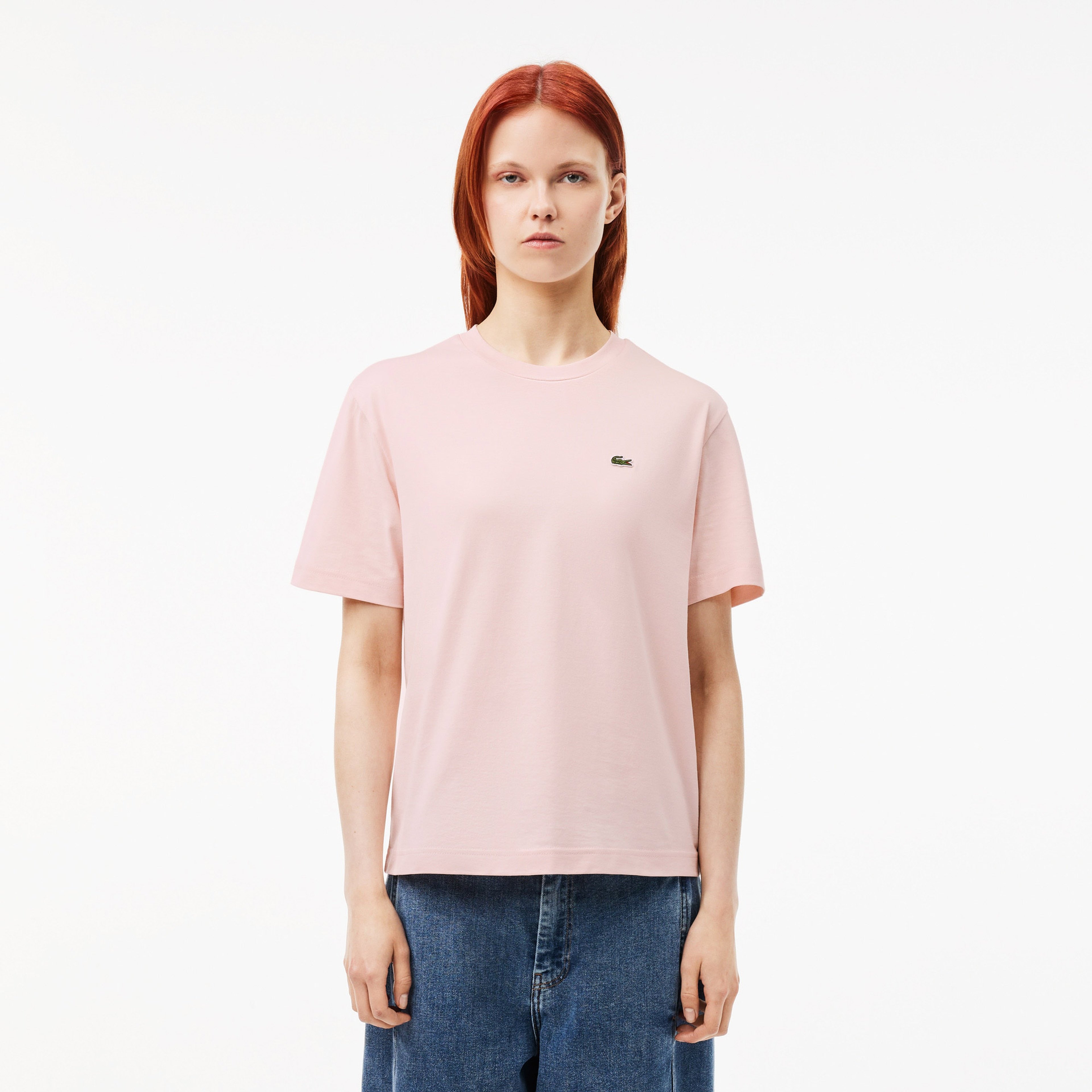 Kadın Relaxed Fit Bisiklet Yaka Pembe T-Shirt