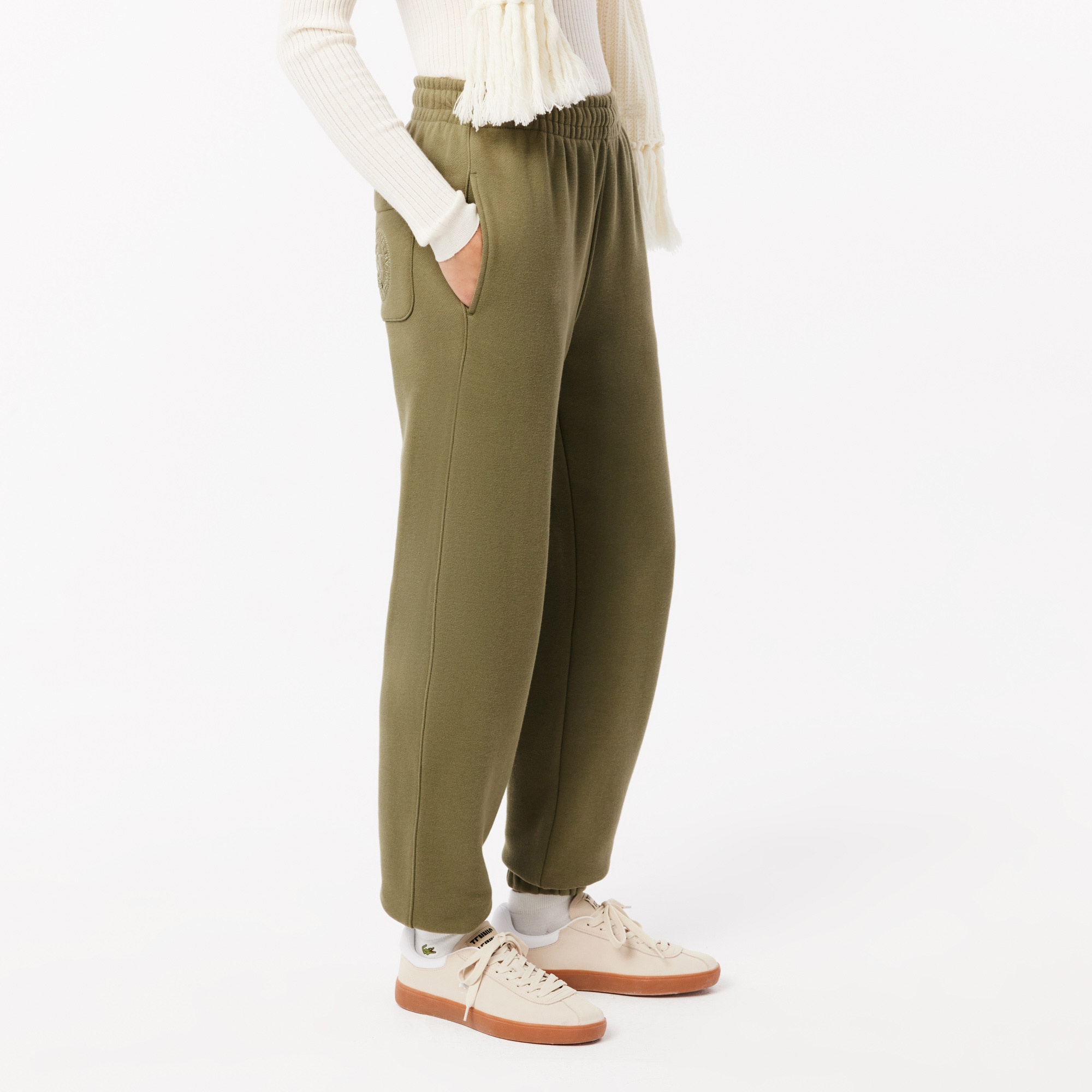 Lacoste Kadın Straight Fit Haki Eşofman Altı