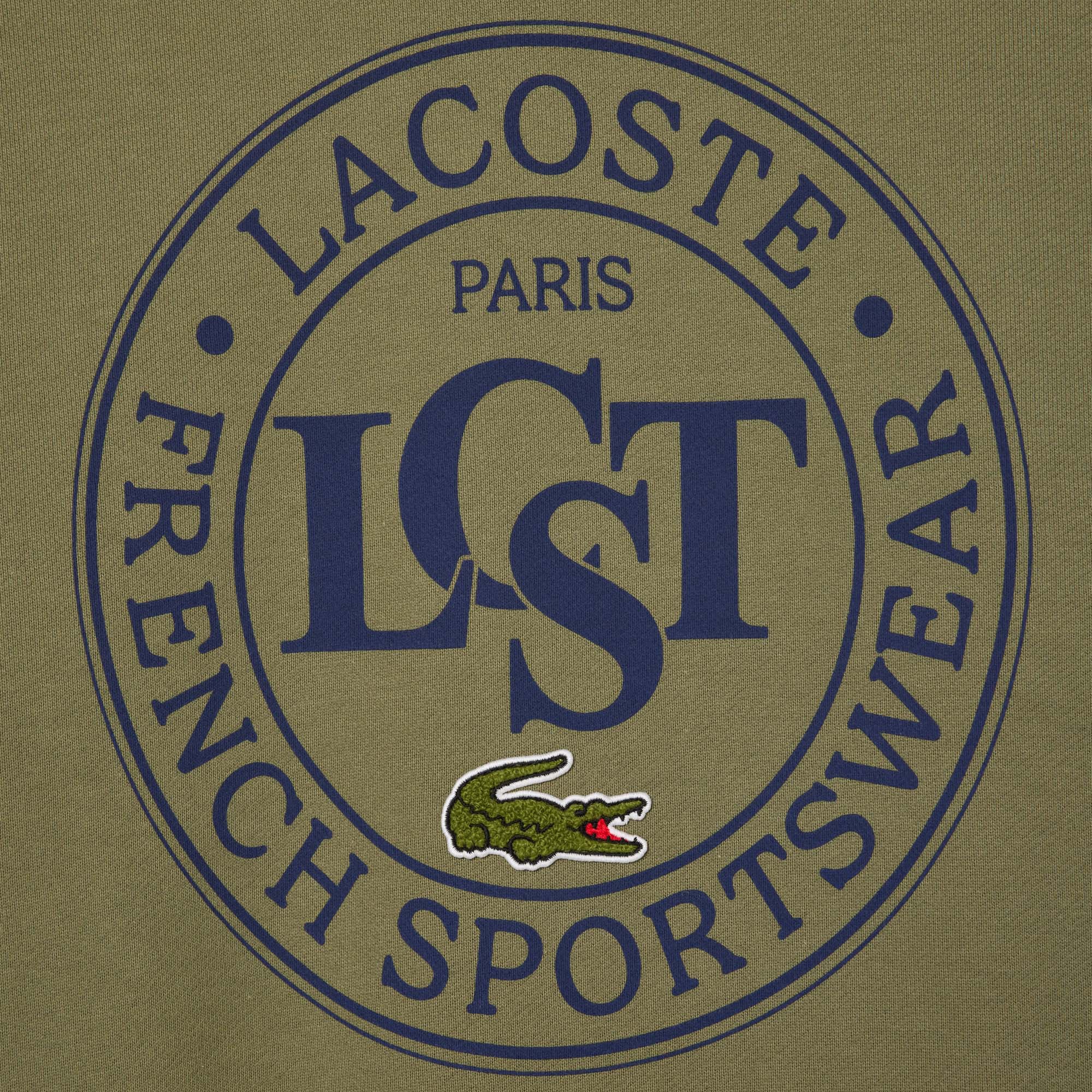 Lacoste Erkek Loose Fit Bisiket Yaka Baskılı Haki Sweatshirt