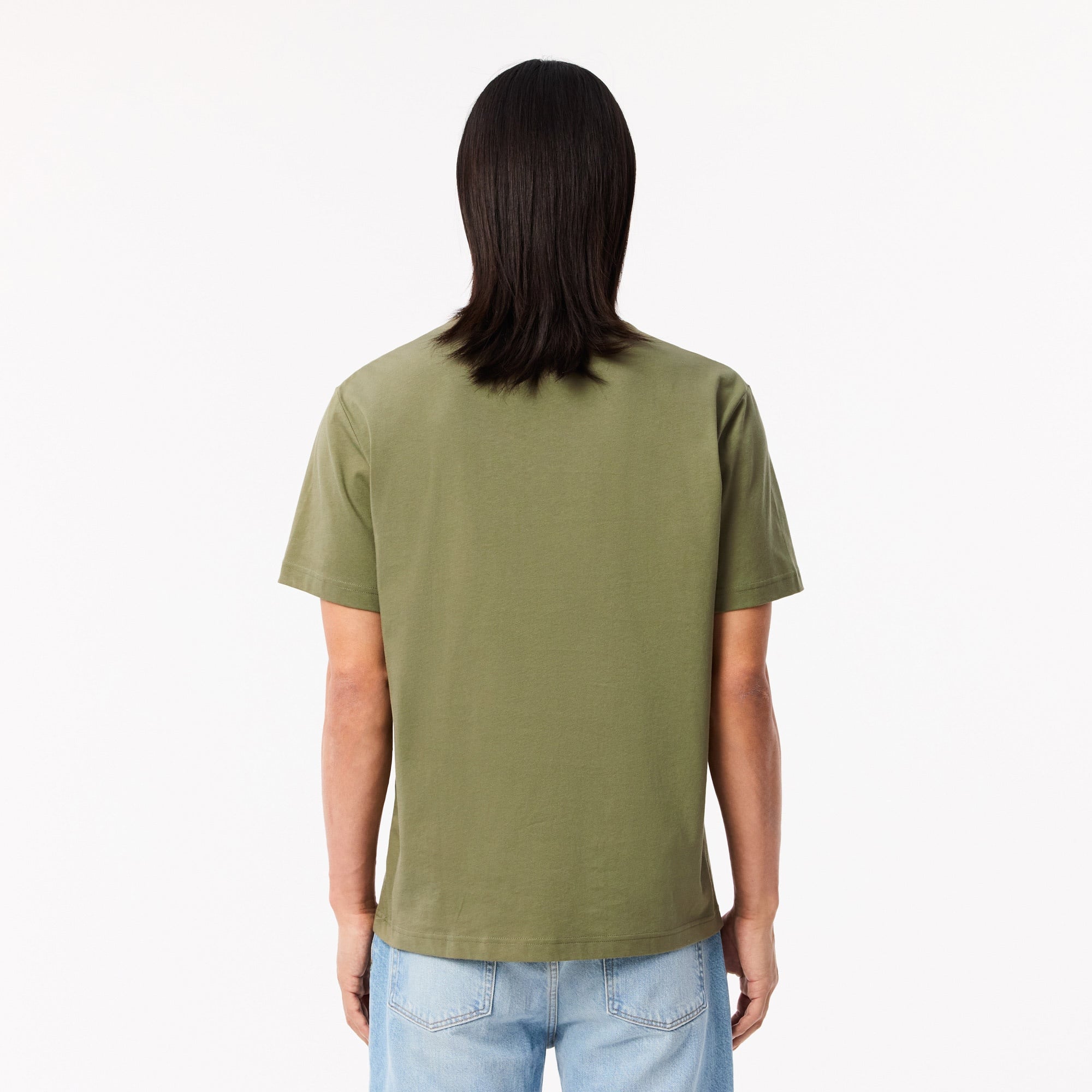 Erkek Classic Fit Bisiklet Yaka Haki T-Shirt