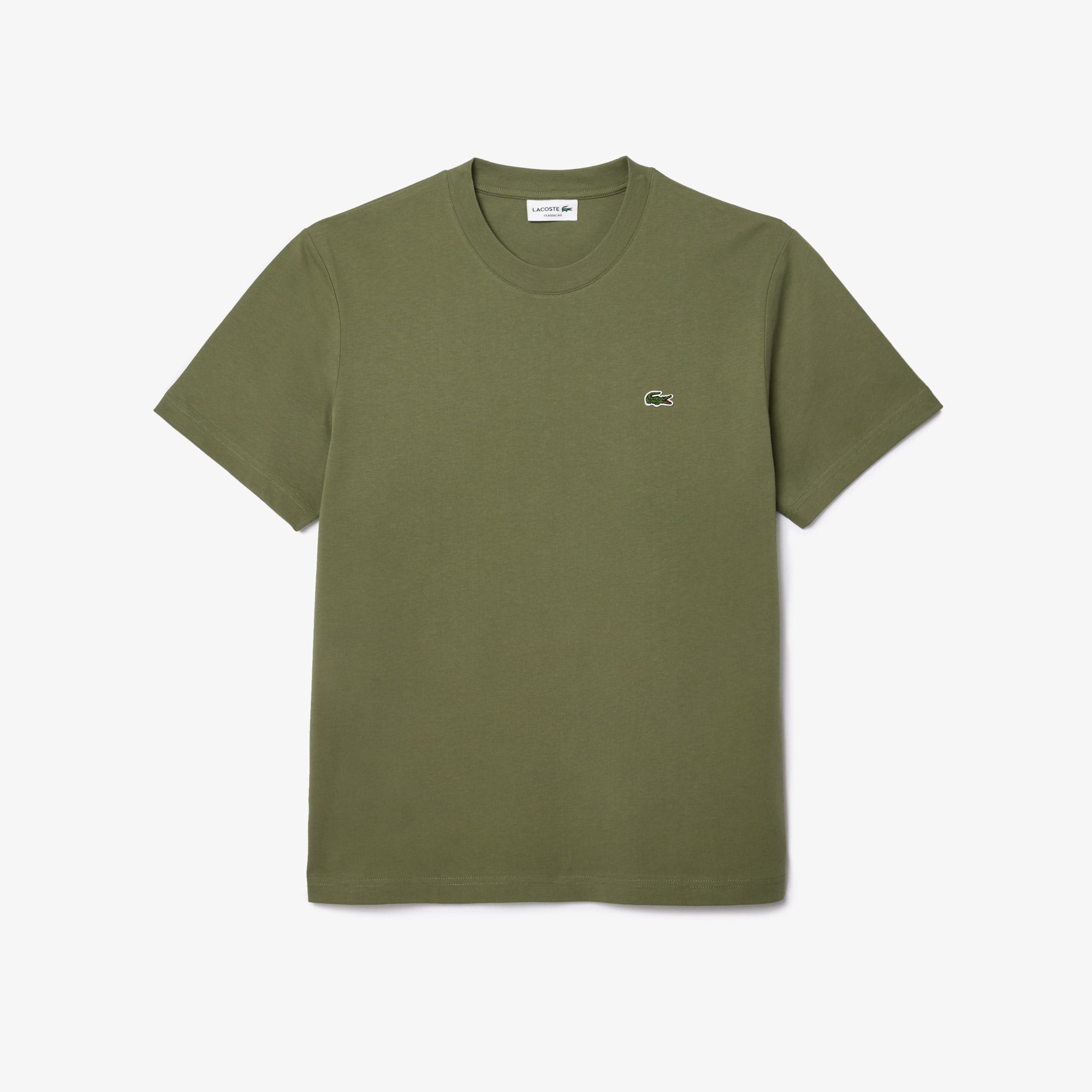 Lacoste Erkek Classic Fit Bisiklet Yaka Haki T-Shirt görsel 4