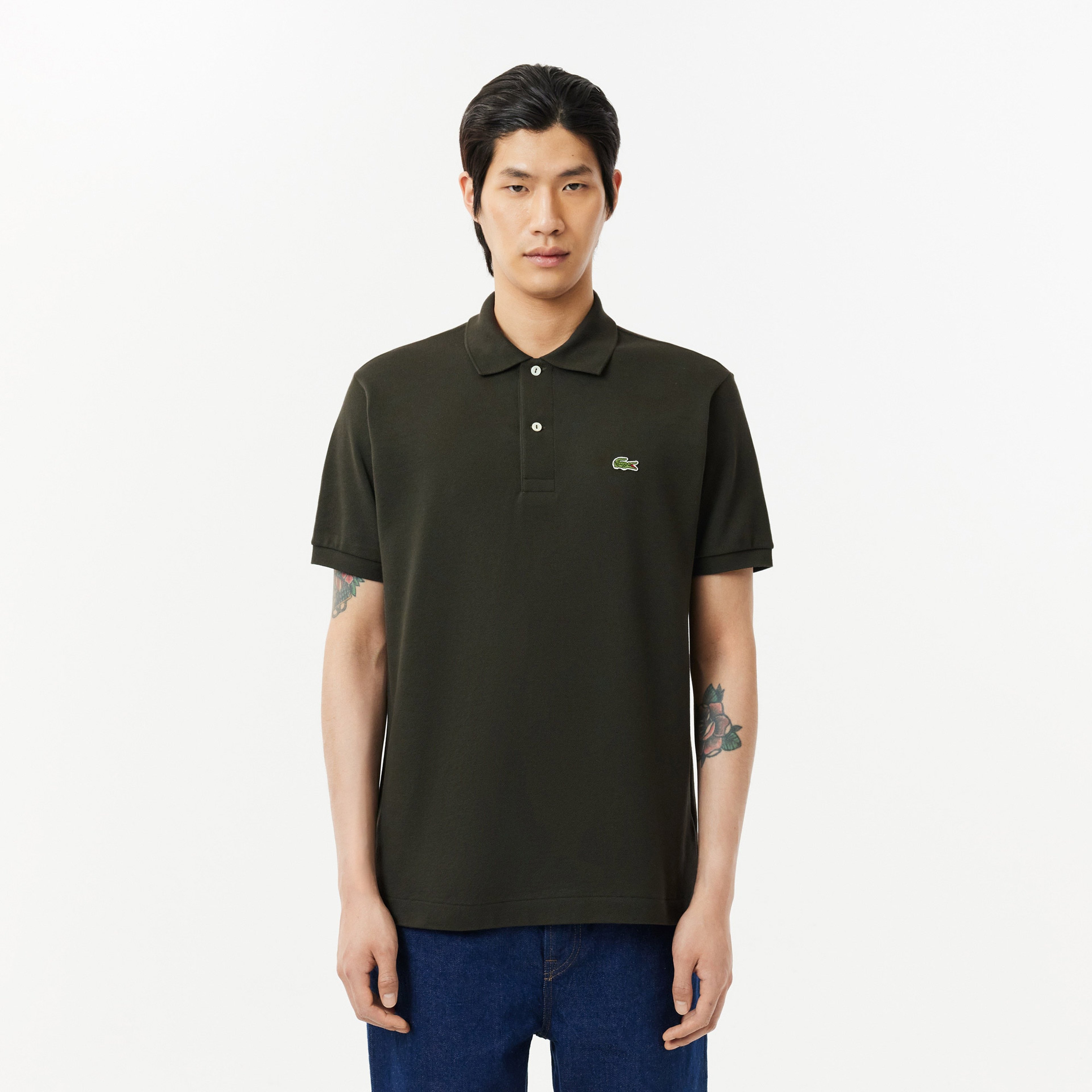 L.12.12 Erkek Classic Fit Haki Polo