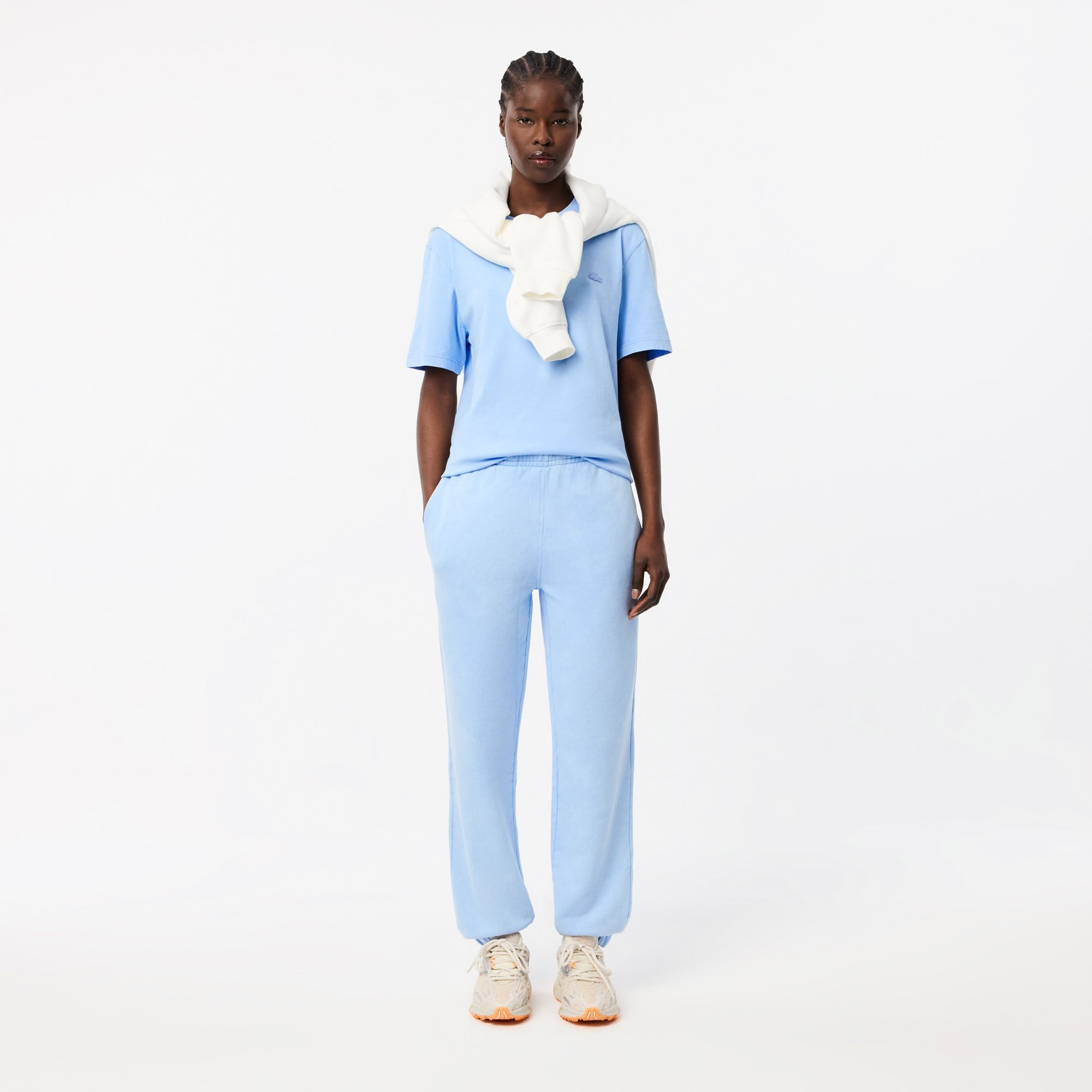 Lacoste Unisex Classic Fit Bisiklet Yaka Açık Mavi T-Shirt