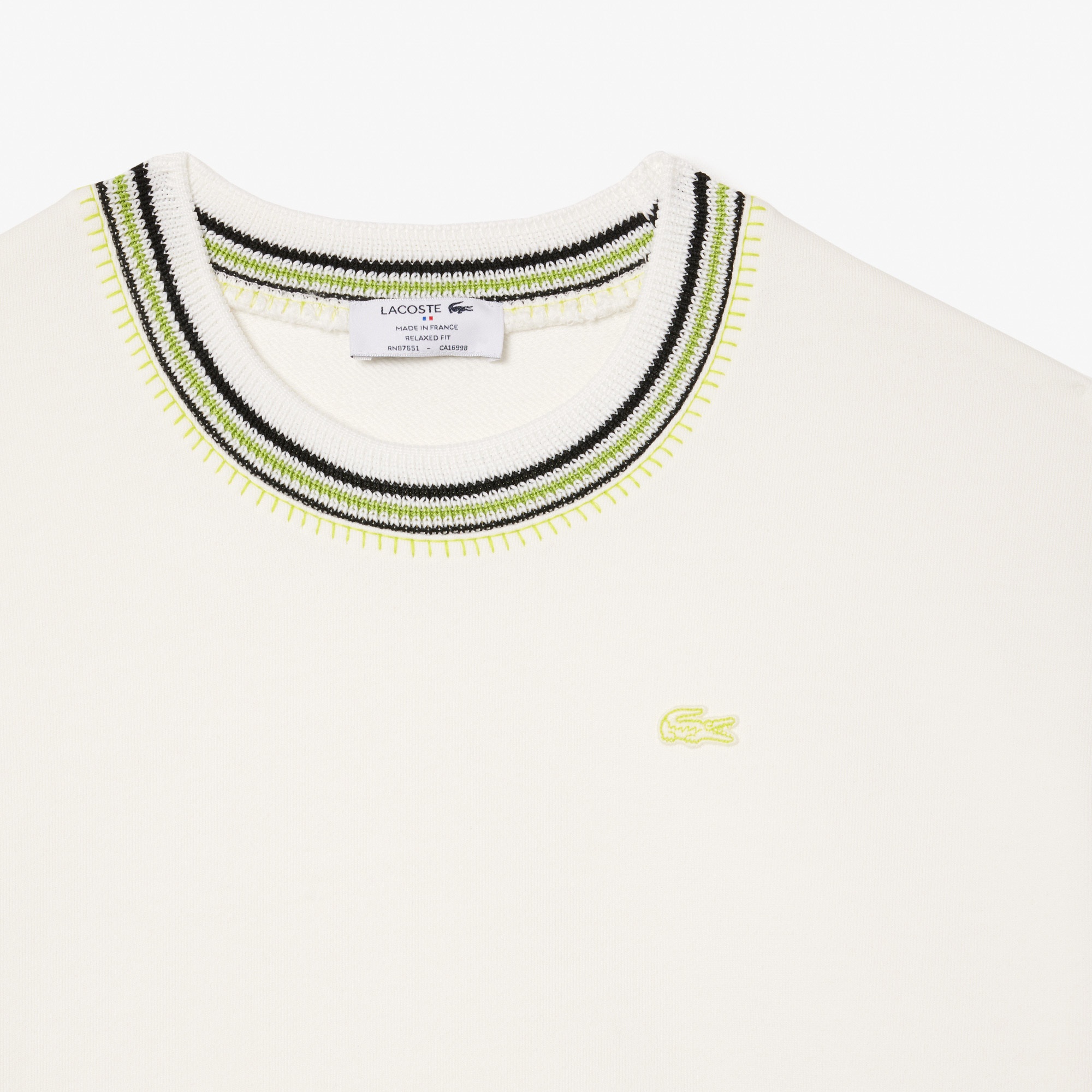 Lacoste Kadın Relaxed Fit Bisiklet Yaka Beyaz Sweatshirt