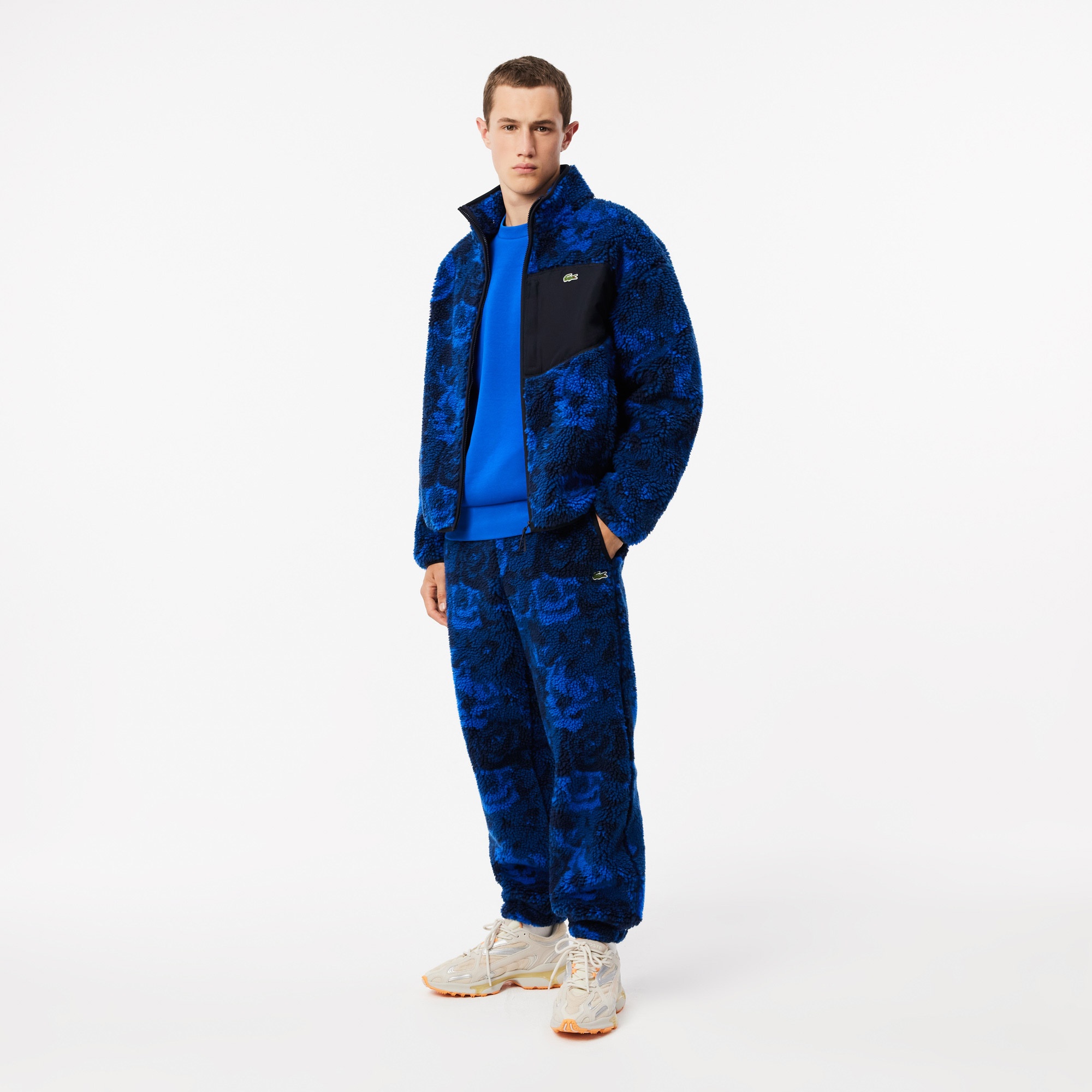 Lacoste Erkek Tapered Fit Desenli Lacivert Eşofman Altı