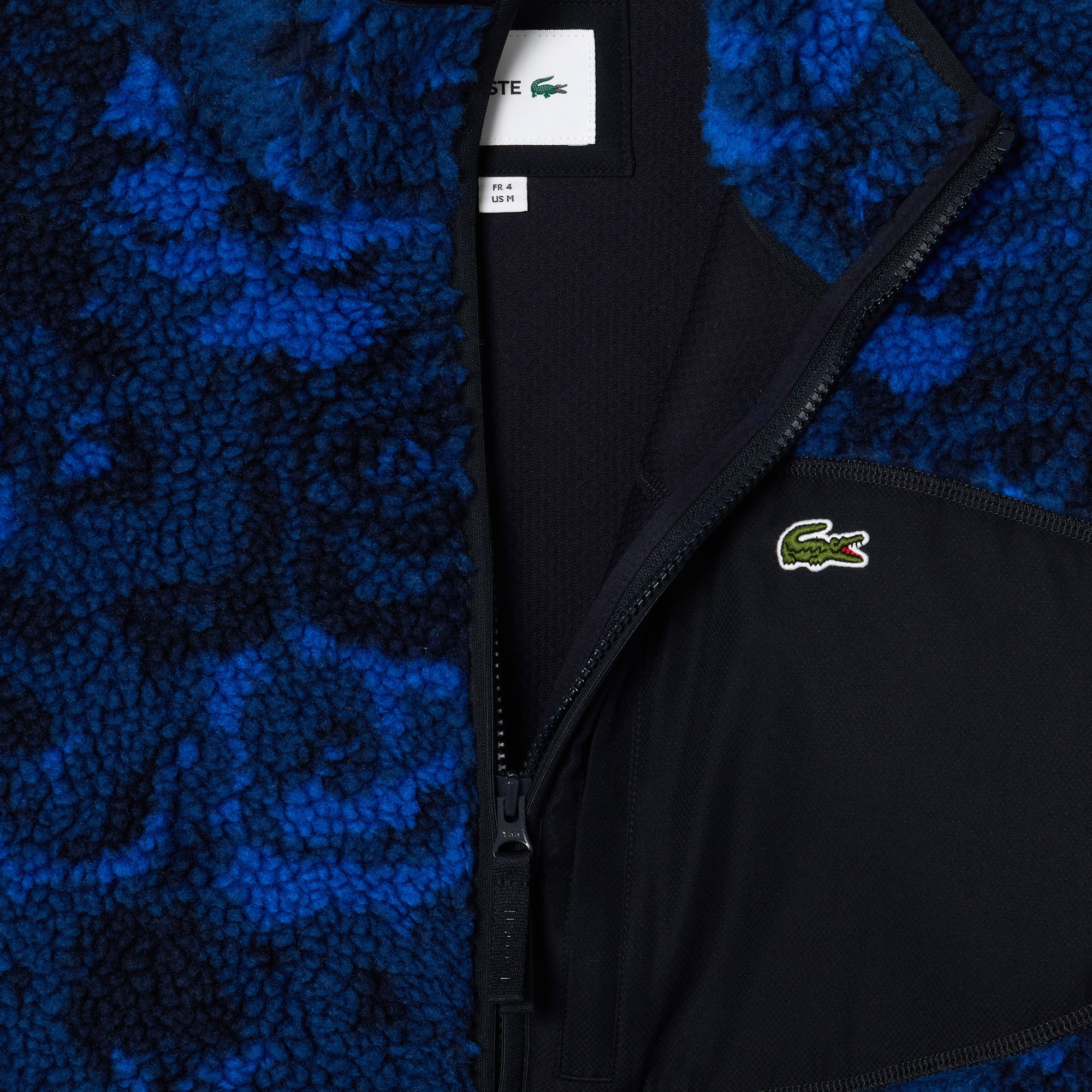 Lacoste Erkek Dik Yaka Desenli Lacivert Mont