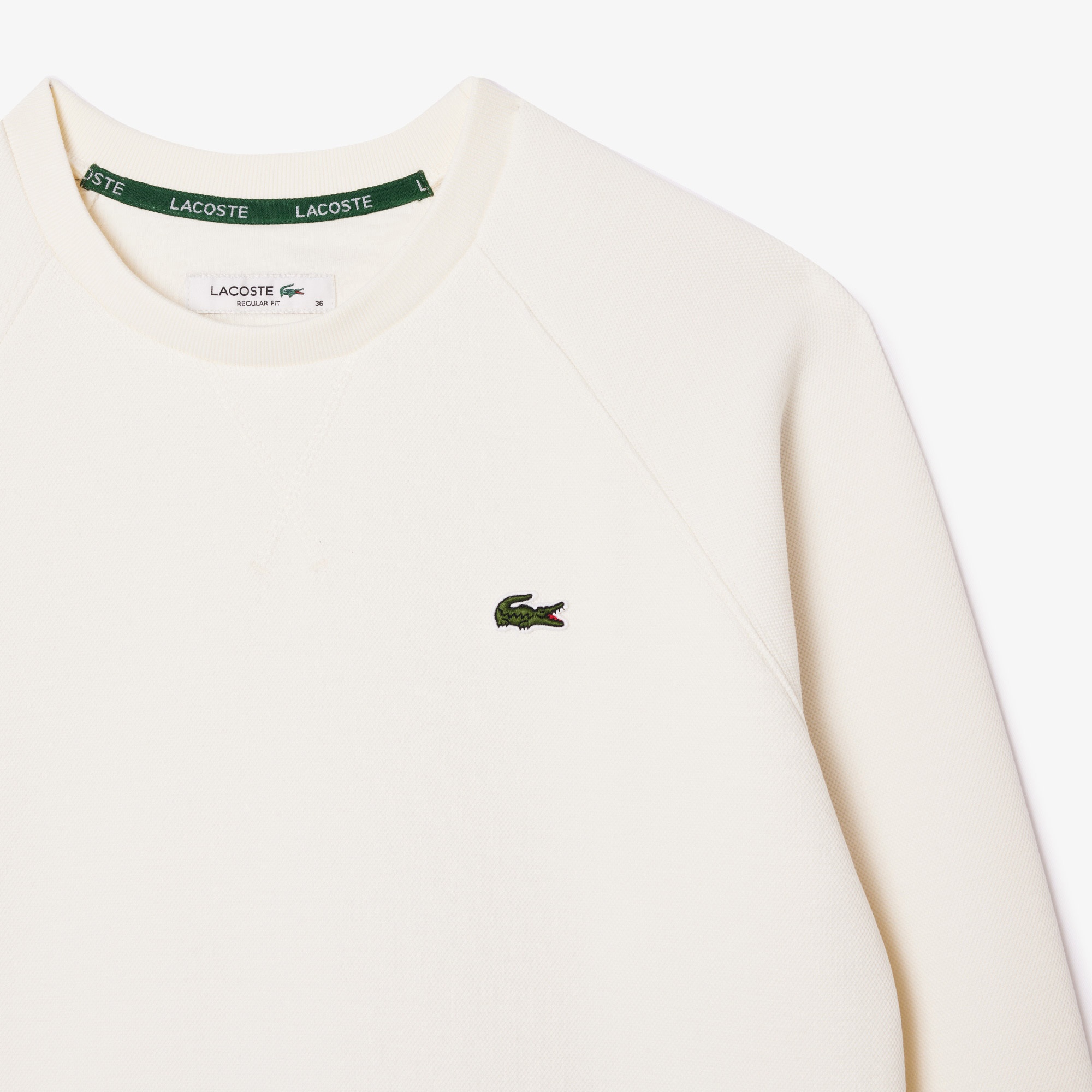 Lacoste Kadın Regular Fit Bisiklet Yaka Beyaz Sweatshirt
