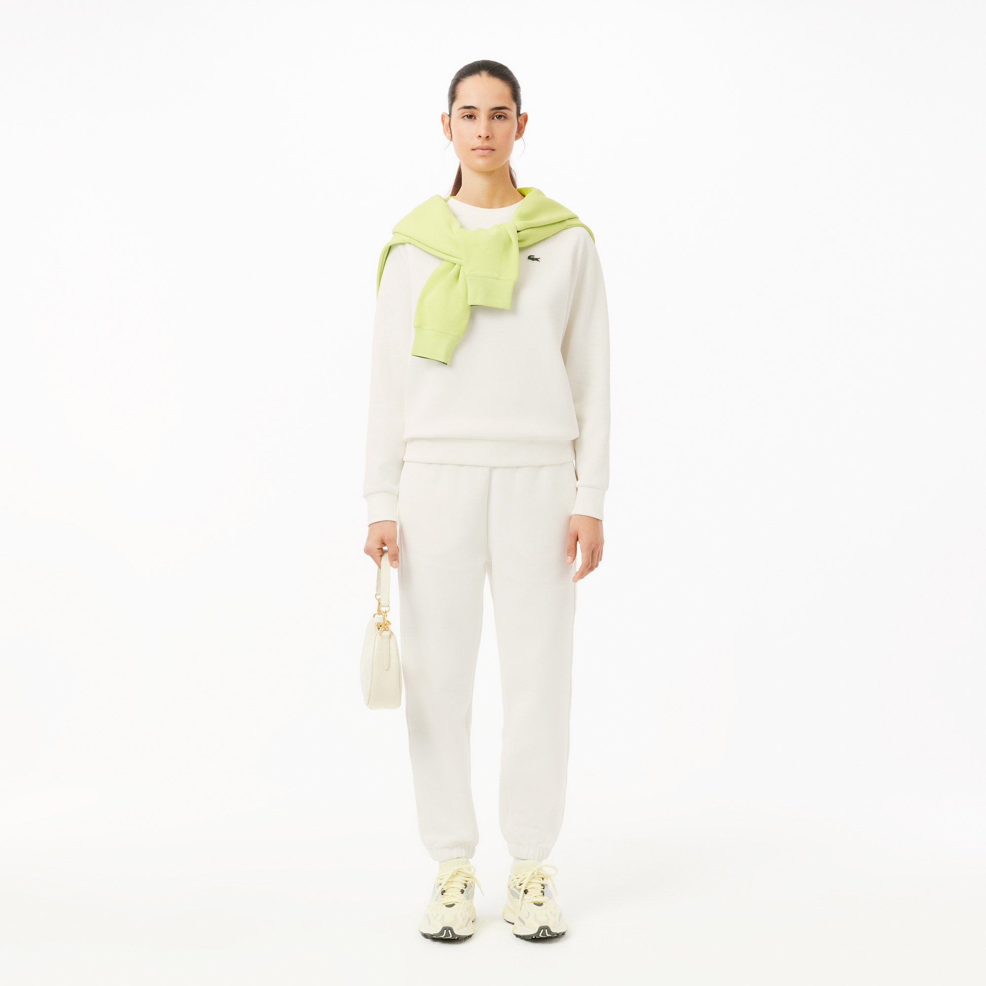 Lacoste Kadın Regular Fit Bisiklet Yaka Beyaz Sweatshirt