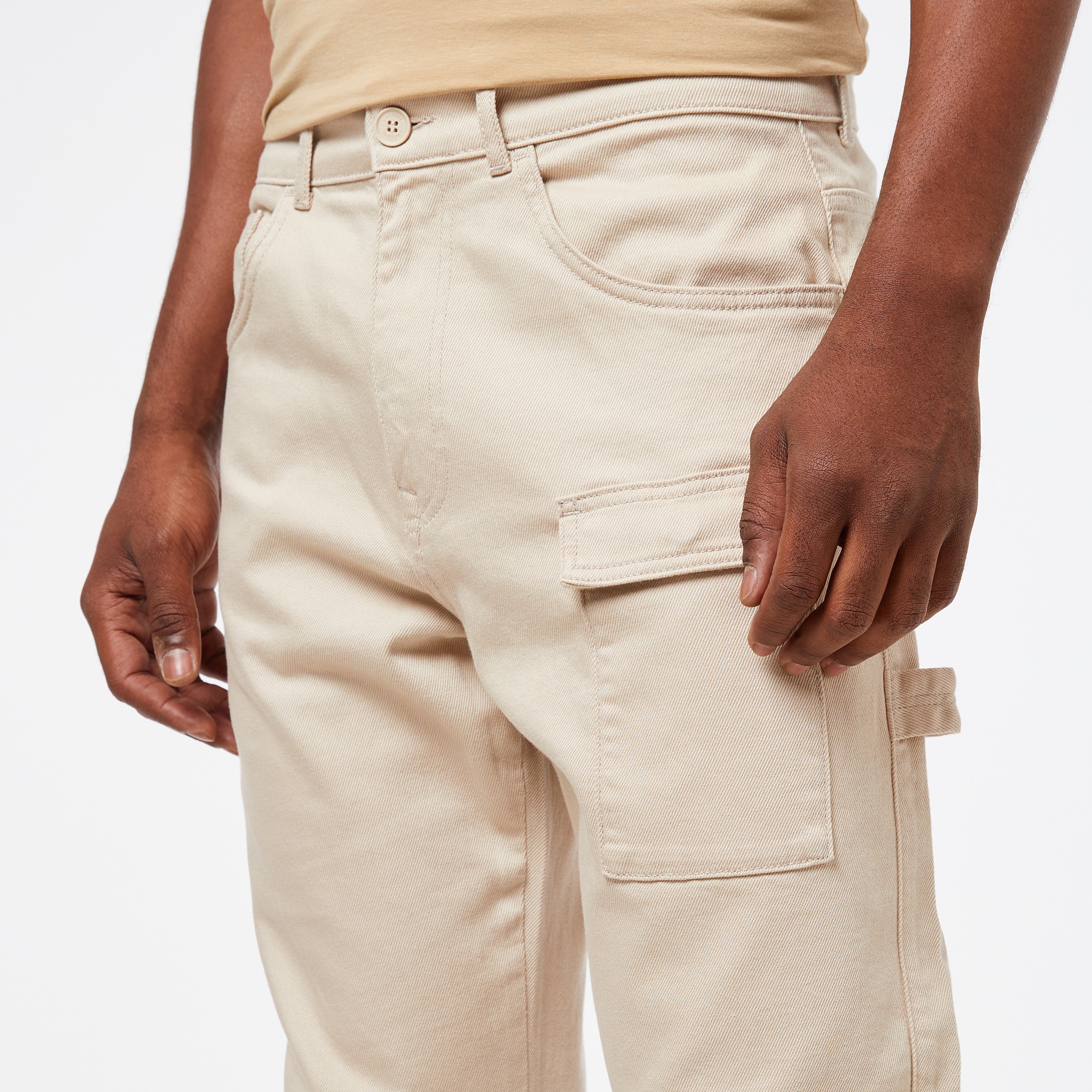 Lacoste Erkek Relaxed Fit Krem Kargo Pantolon