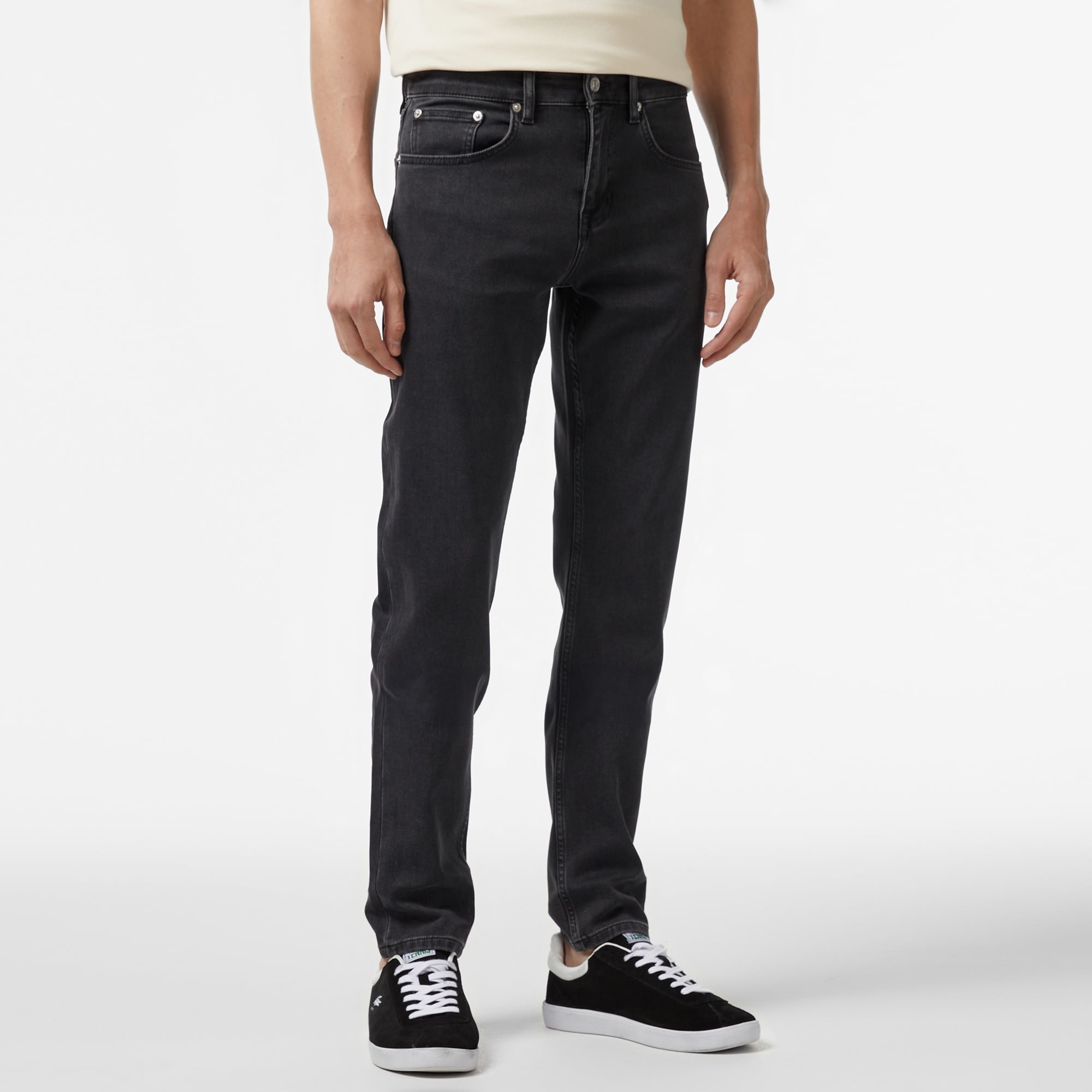 Erkek Slim Fit Gri Jean Pantolon
