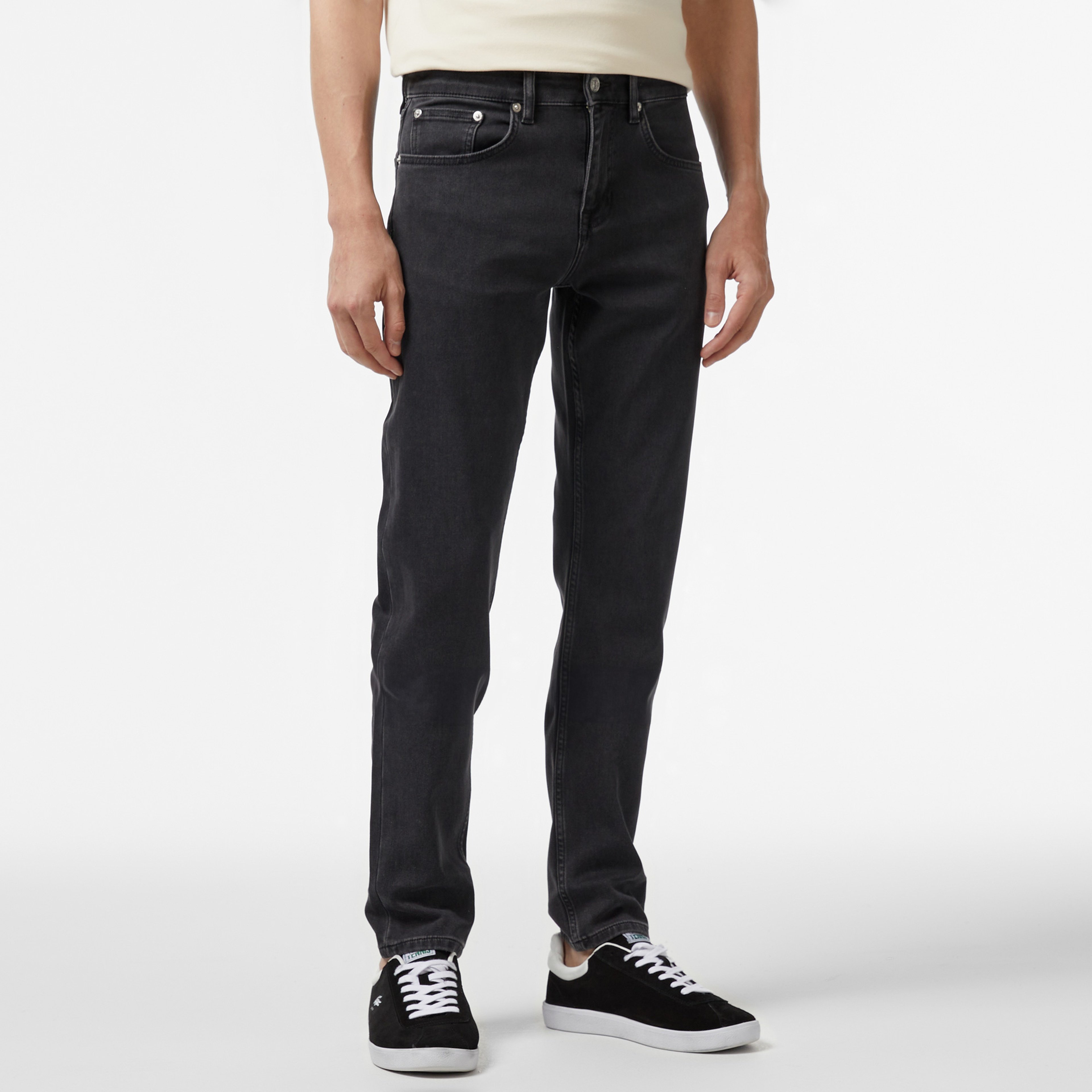 Erkek Slim Fit Gri Jean Pantolon