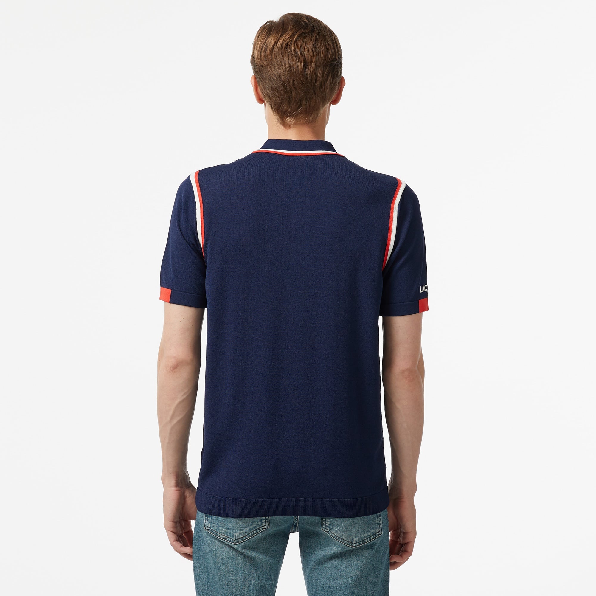 Lacoste Erkek Regular Fit Polo Yaka Renk Bloklu Lacivert Triko