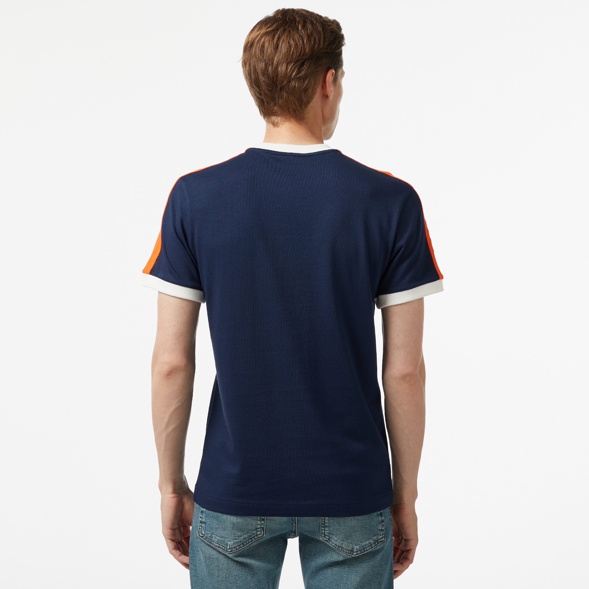 Lacoste Erkek Regular Fit Bisiklet Yaka Çizgili Lacivert T-Shirt