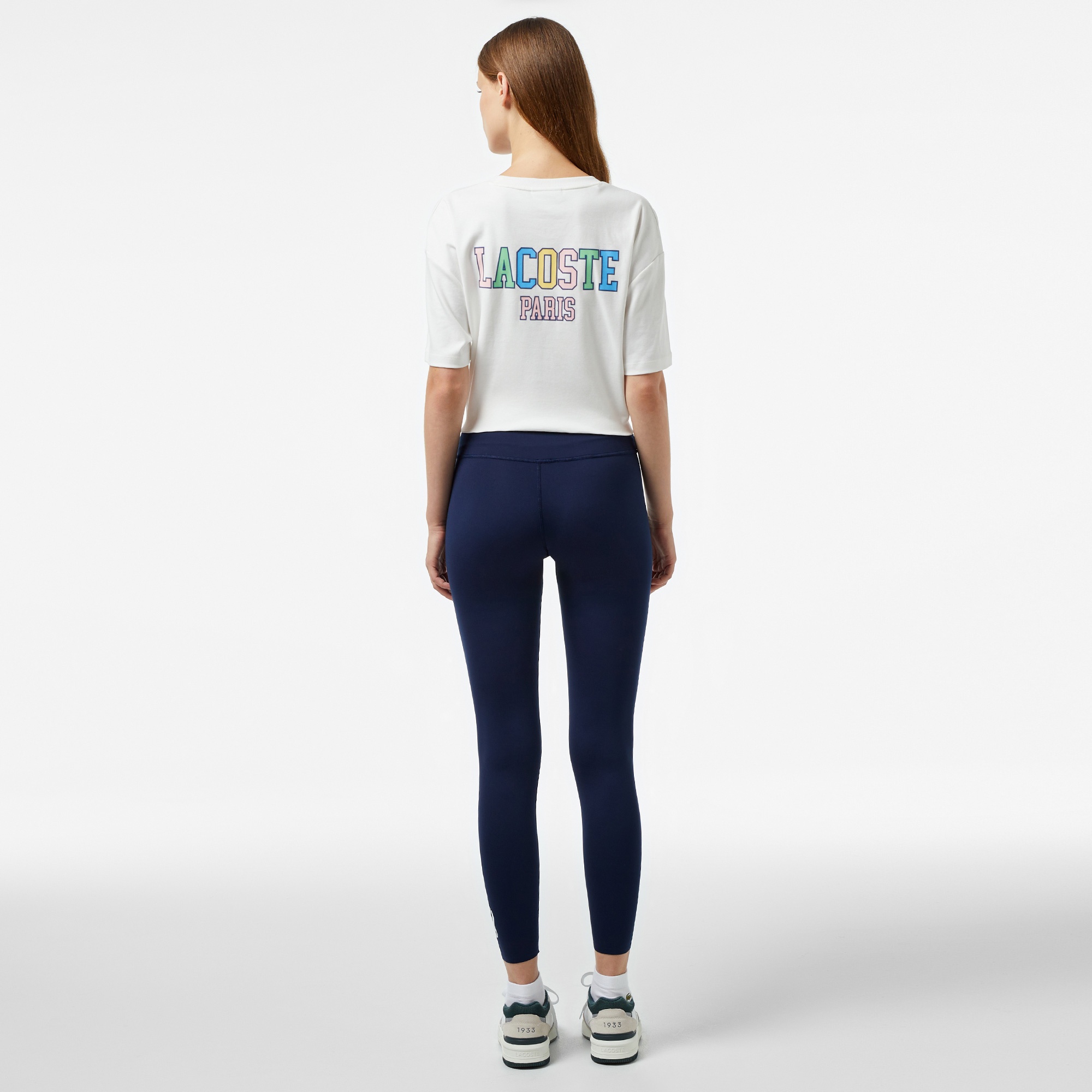 Lacoste Kadın Slim Fit Baskılı Lacivert Tayt