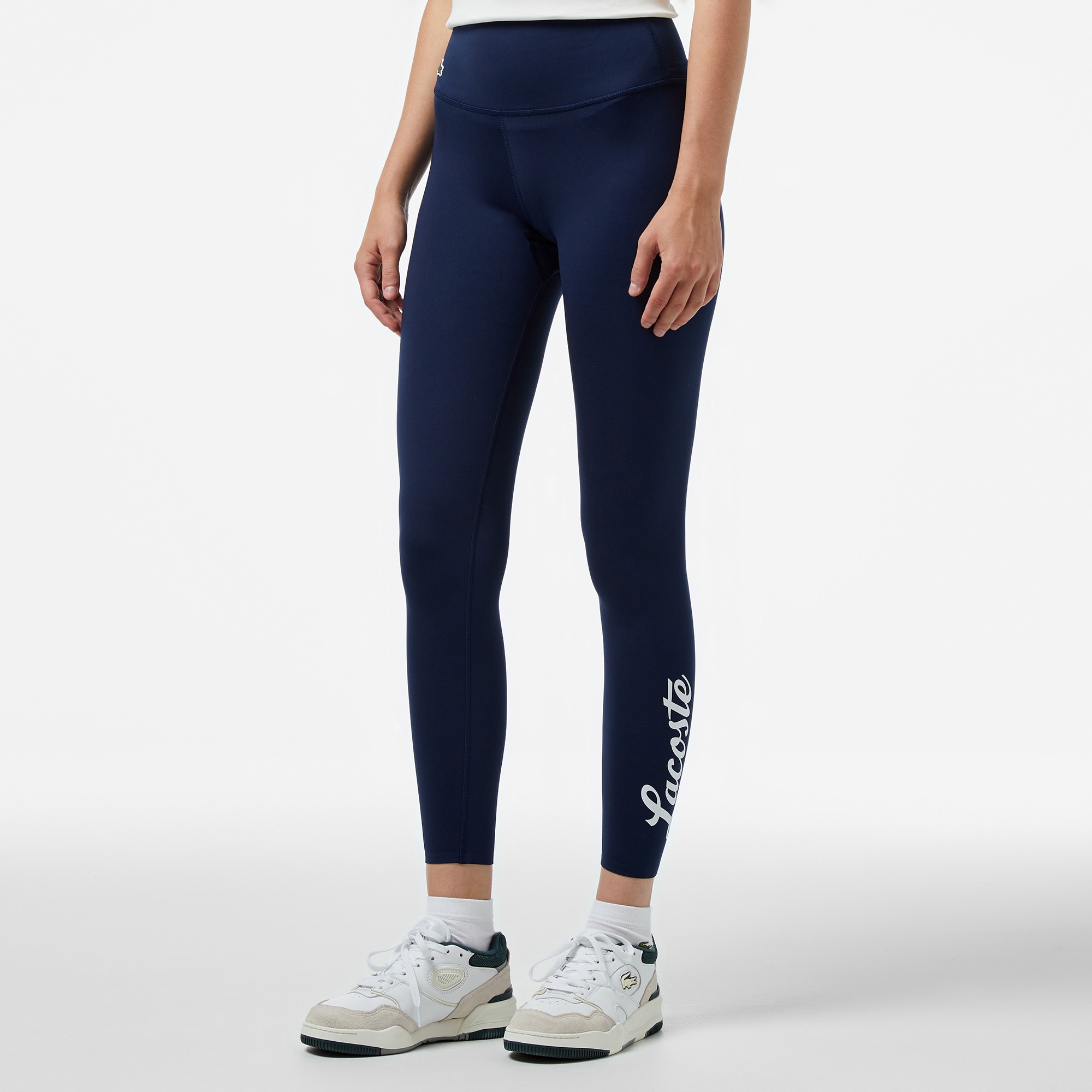 Lacoste Kadın Slim Fit Baskılı Lacivert Tayt