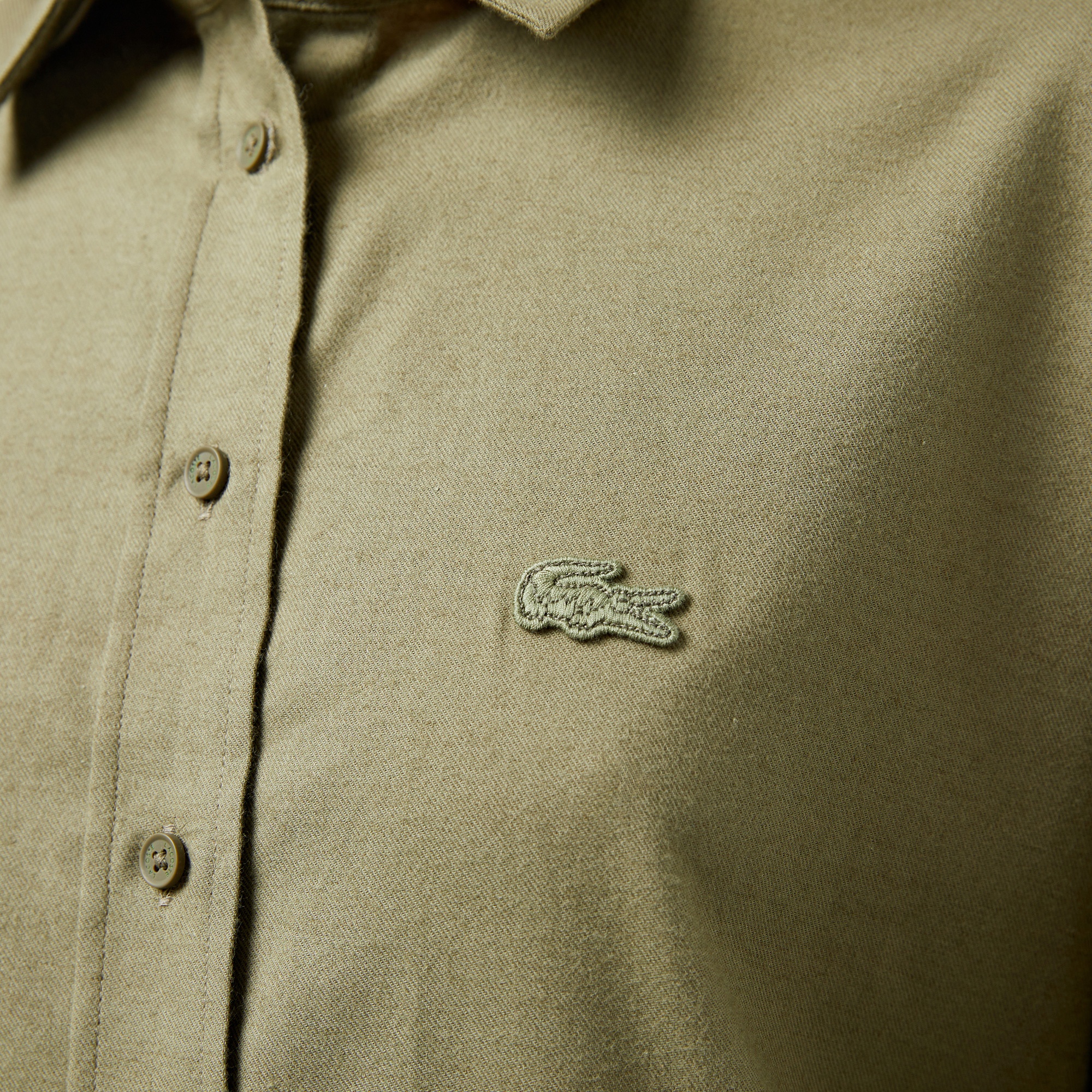 Lacoste Kadın Loose Fit Haki Gömlek