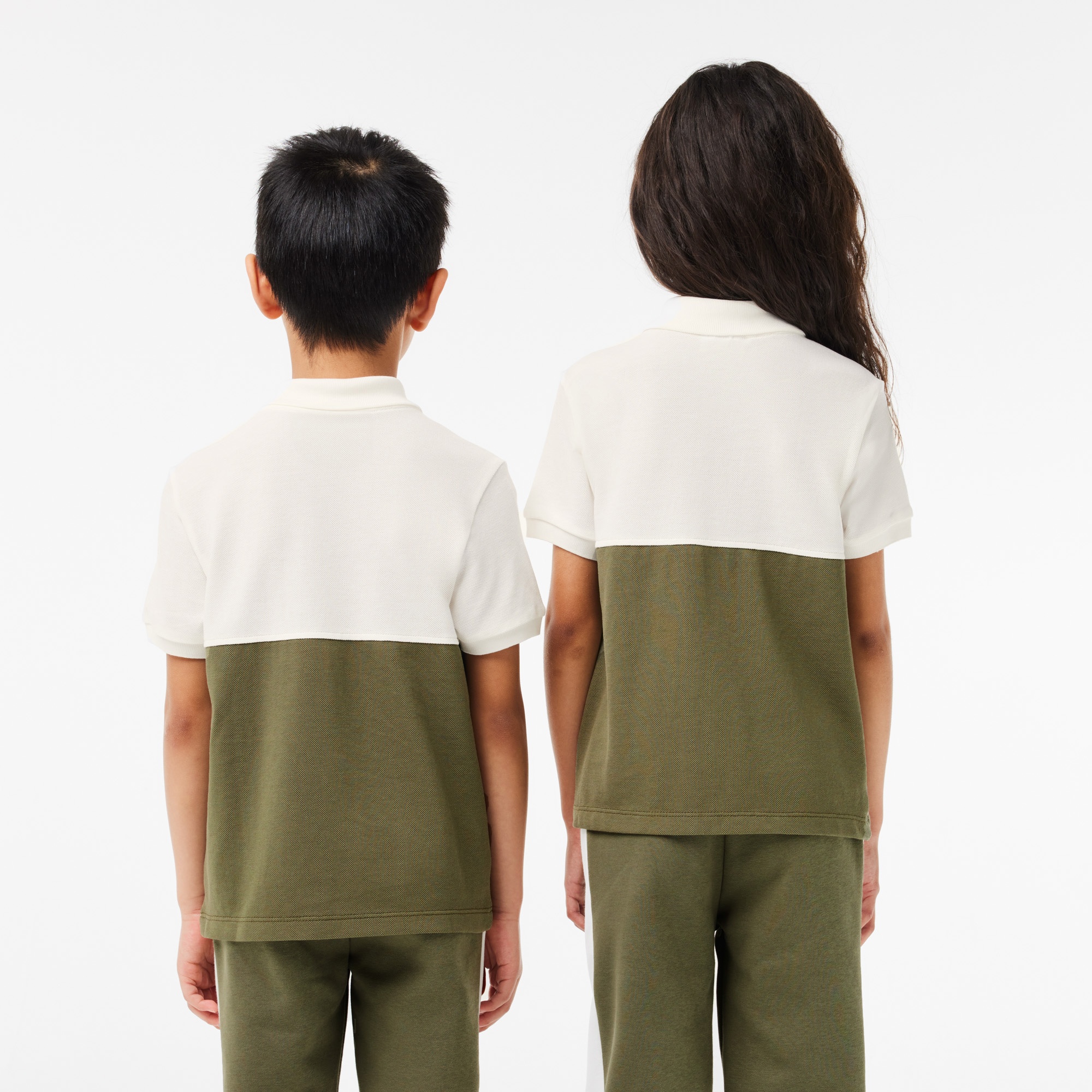 Lacoste Çocuk Renk Bloklu Beyaz Polo