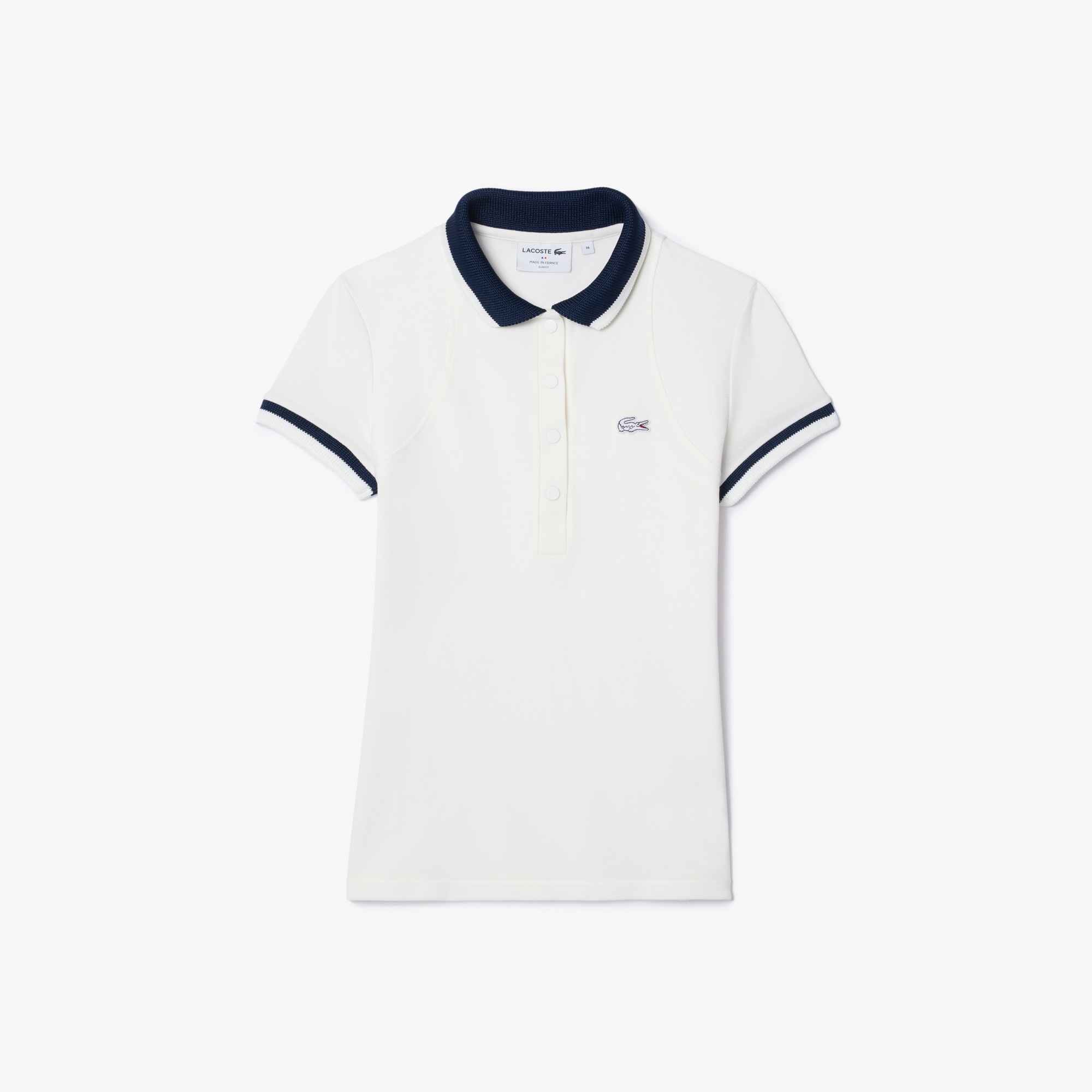 Lacoste Kadın Slim Fit Beyaz Polo