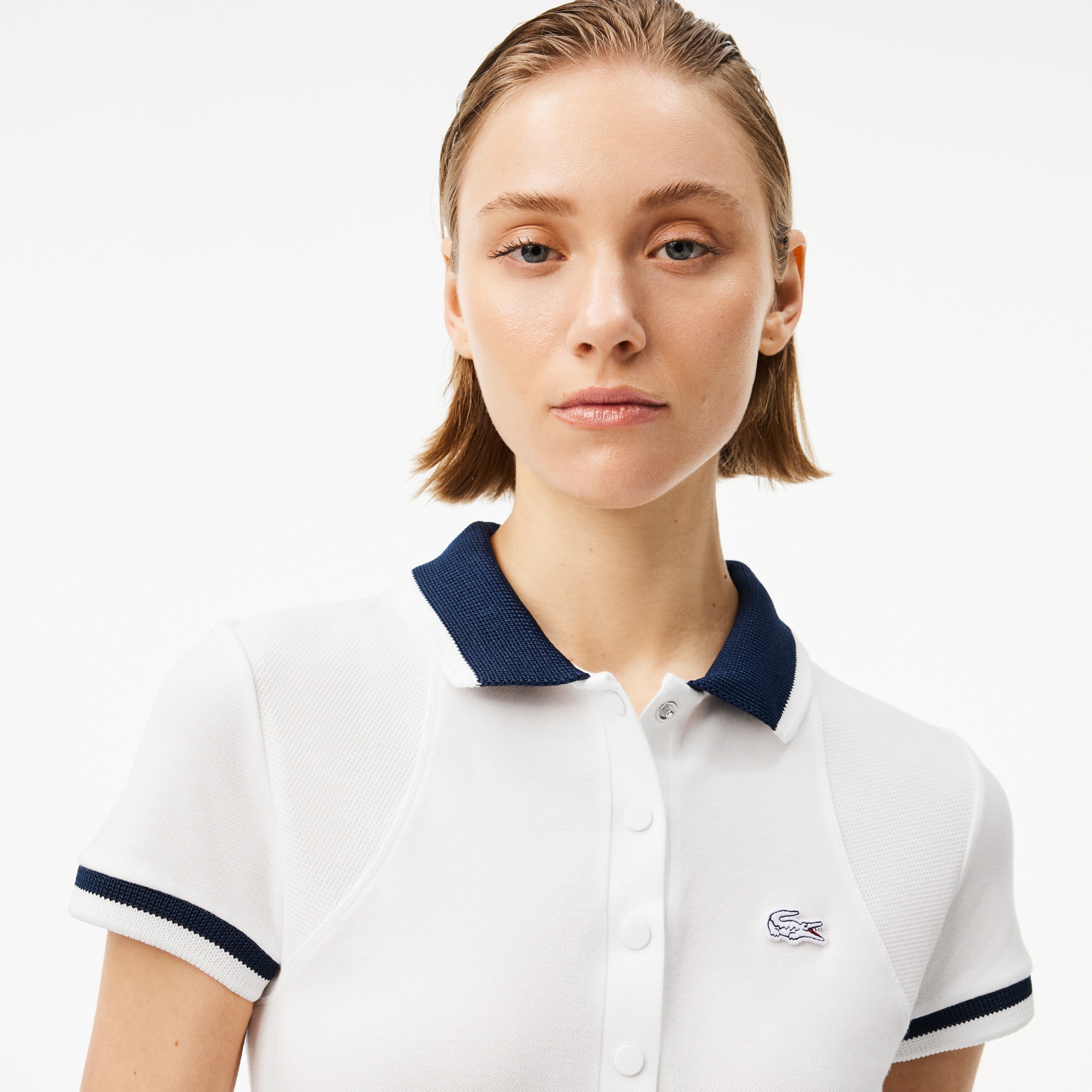 Lacoste Kadın Slim Fit Beyaz Polo