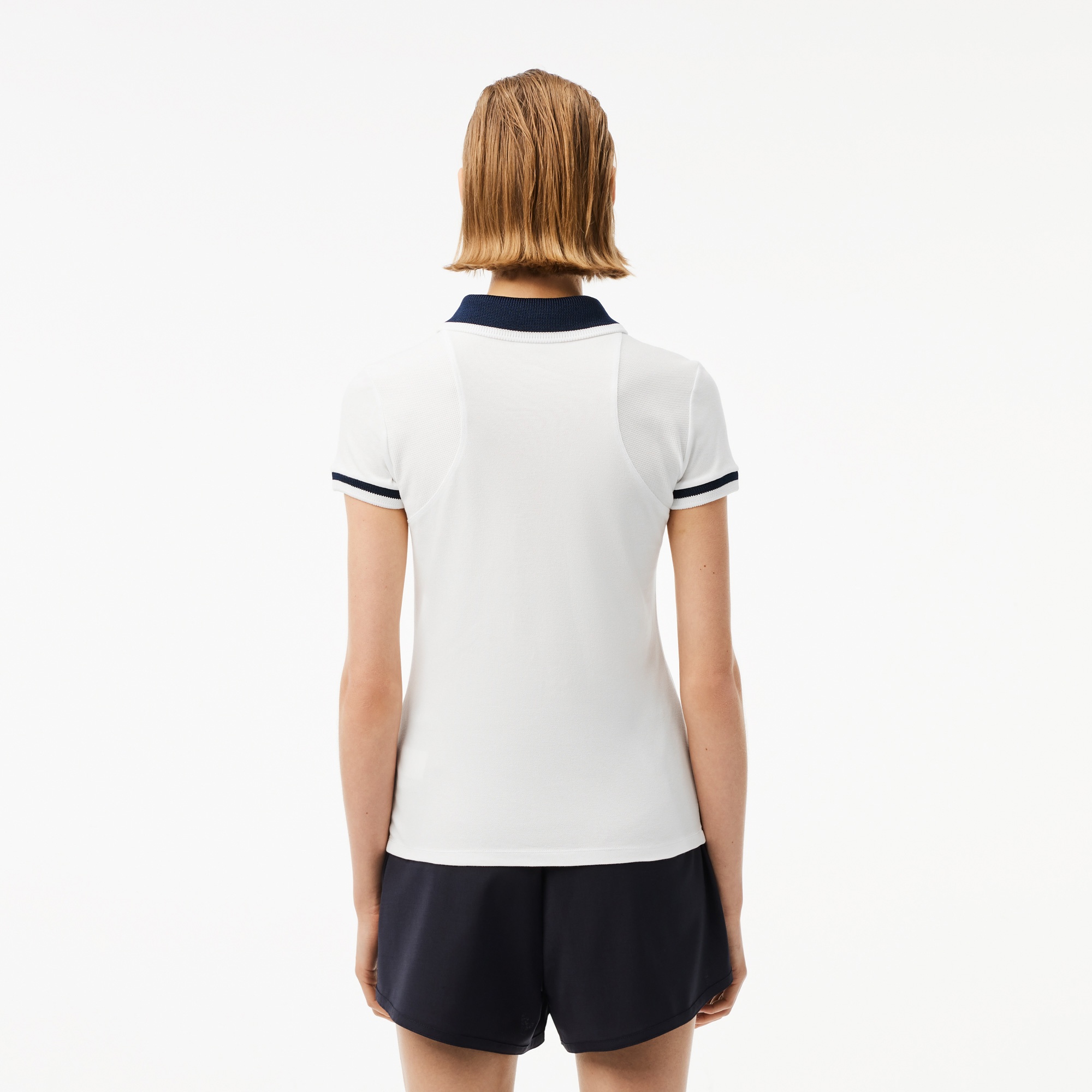 Lacoste Kadın Slim Fit Beyaz Polo