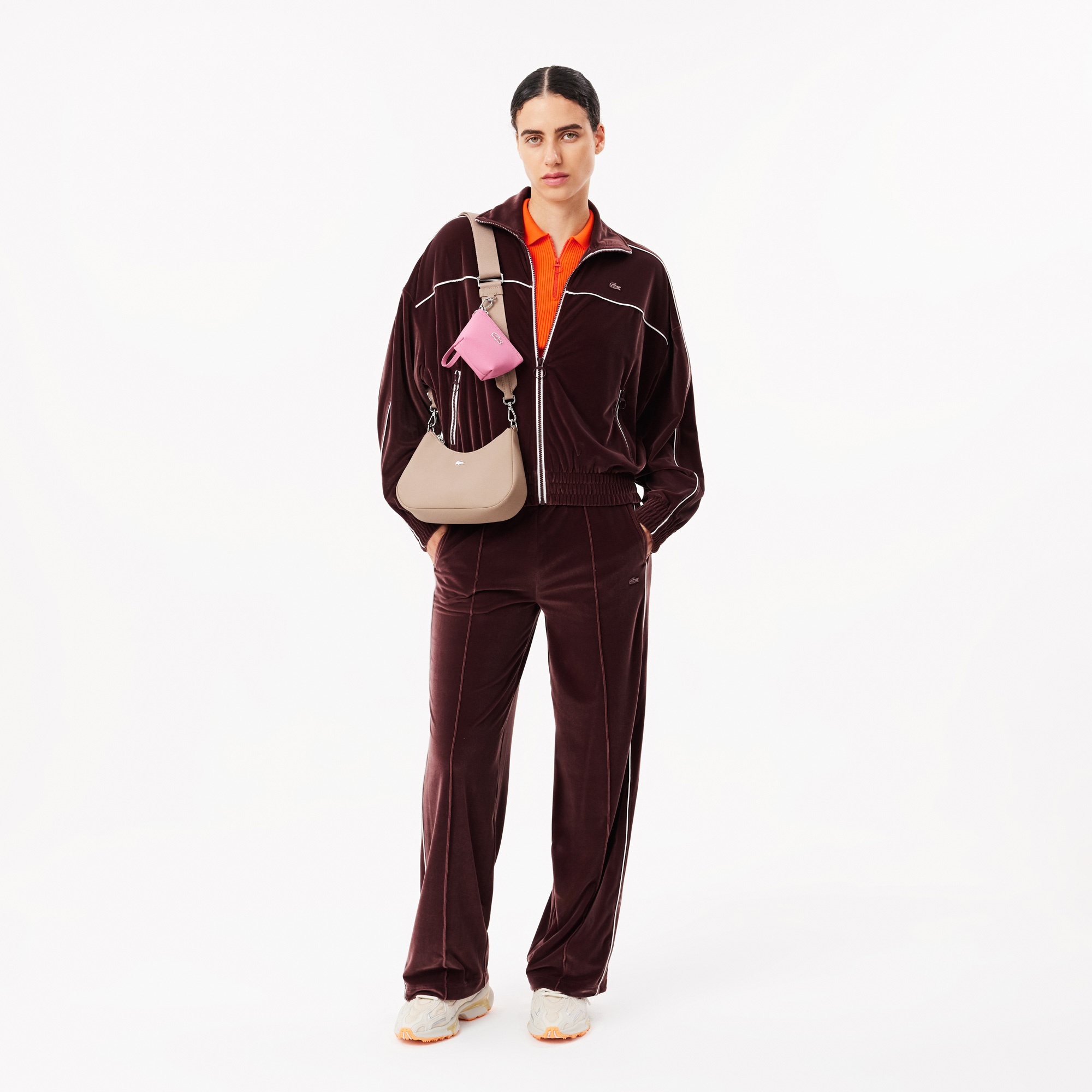 Lacoste Kadın Slim Fit Polo Yaka Turuncu Triko