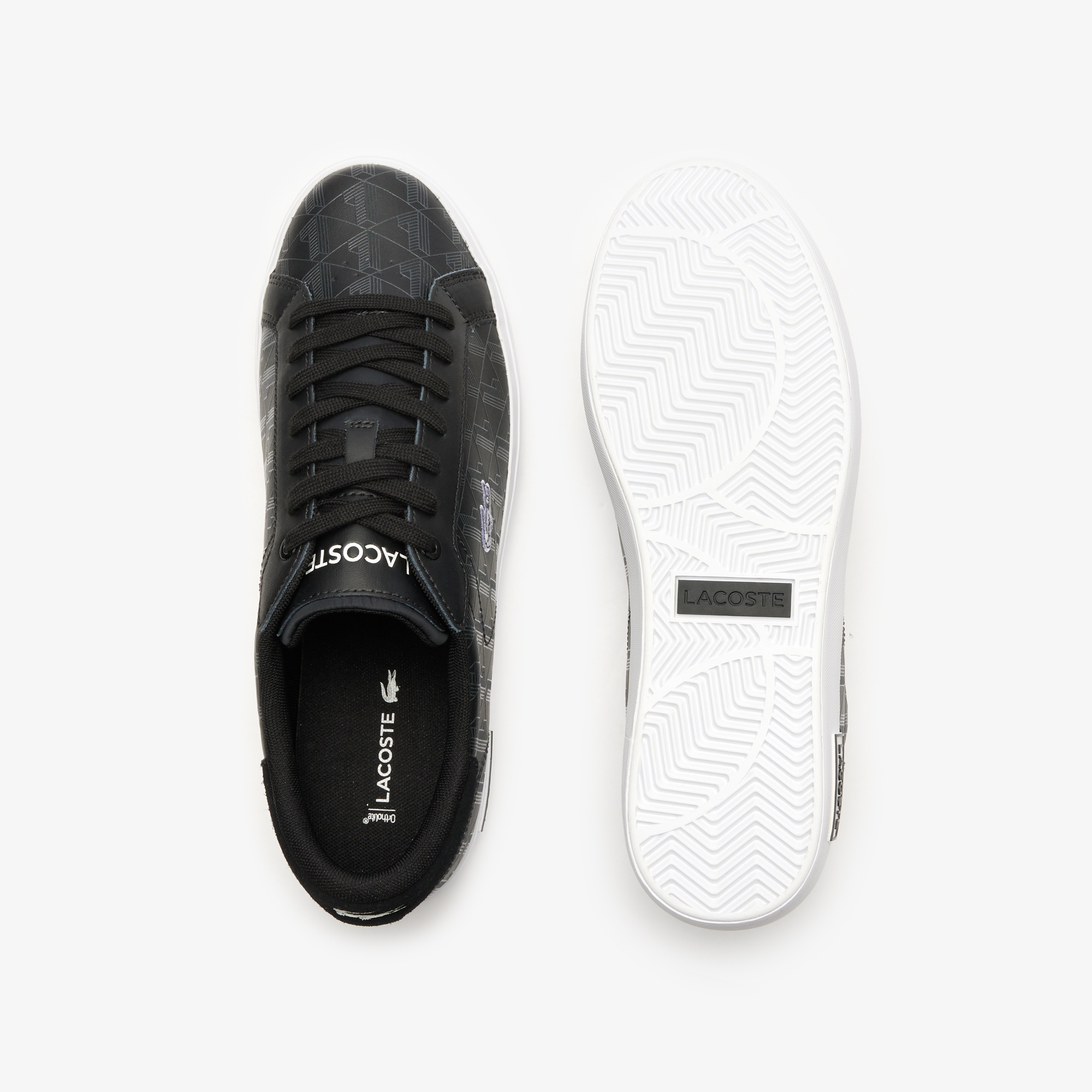 Lacoste Powercourt Erkek Monogram Siyah Sneaker