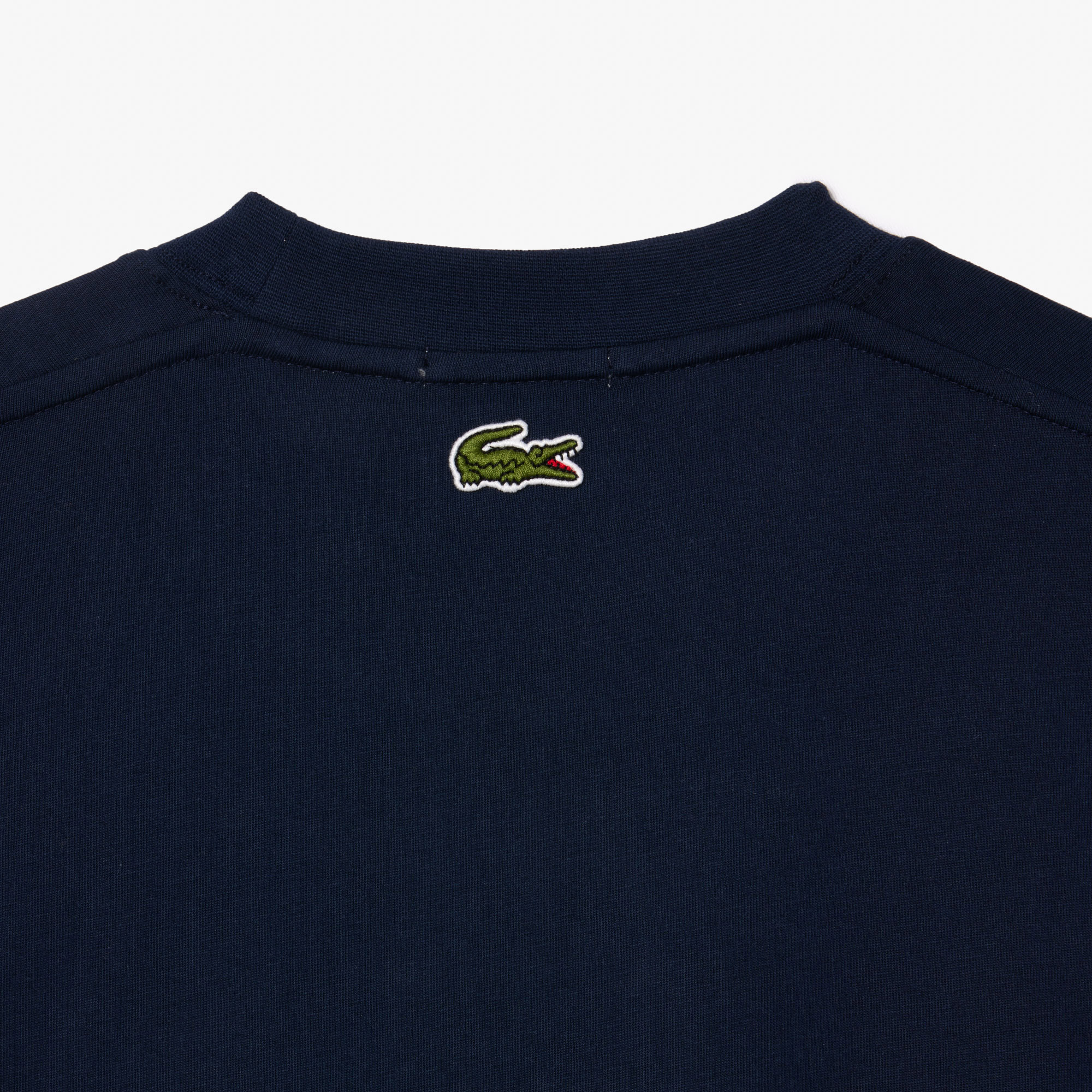 Lacoste Unisex Bisiklet Yaka Baskılı Lacivert T-Shirt görsel 7