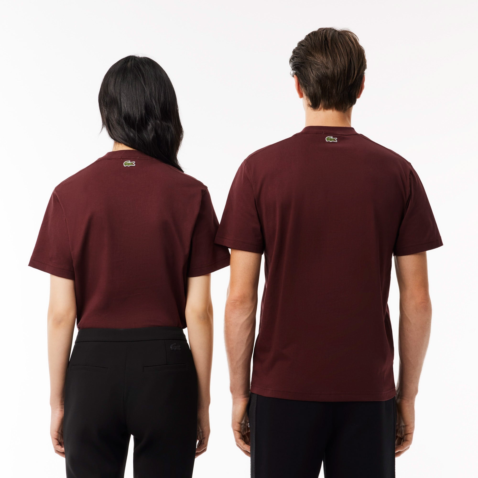 Lacoste Unisex Regular Fit Bisiklet Yaka Bordo T-Shirt