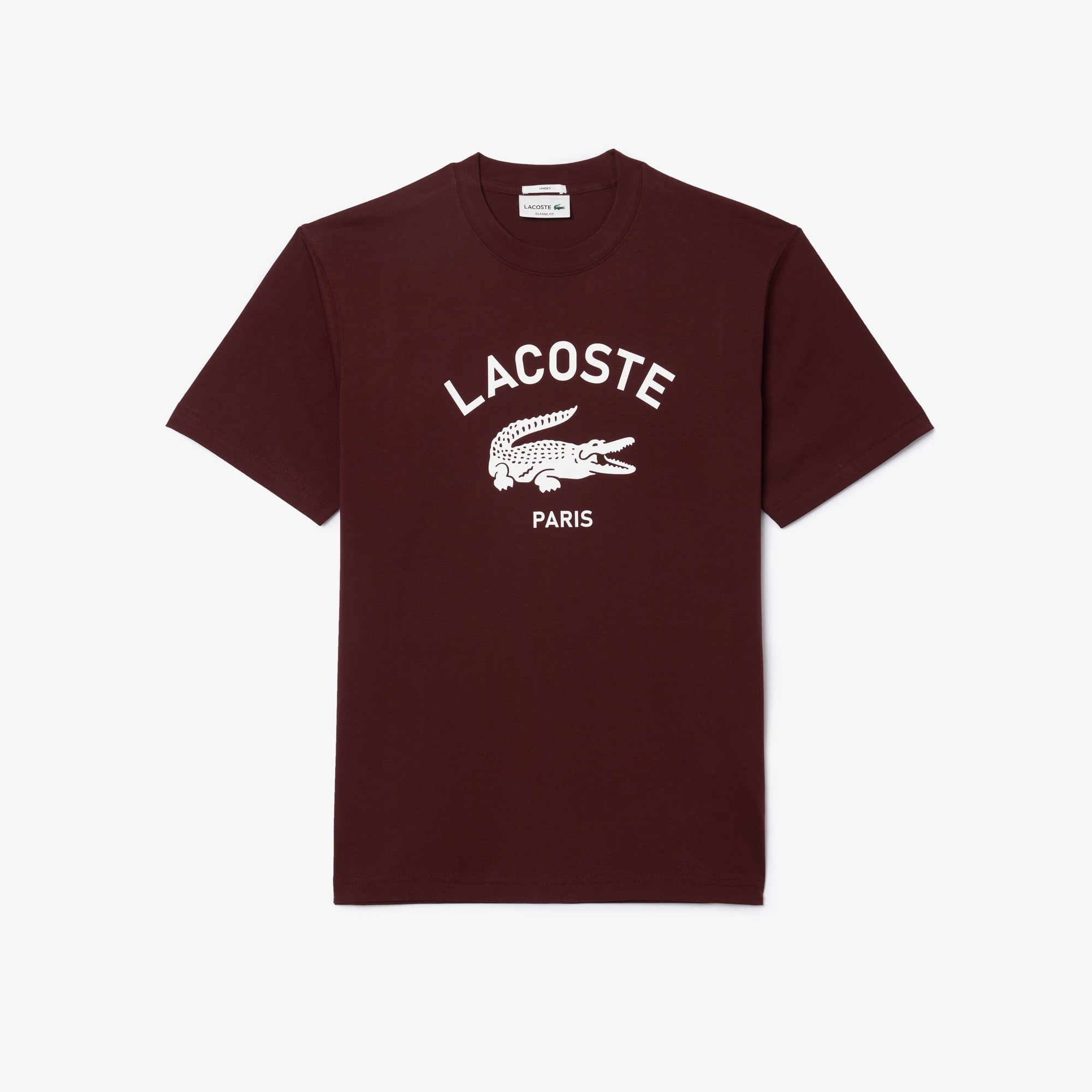 Lacoste Unisex Regular Fit Bisiklet Yaka Bordo T-Shirt