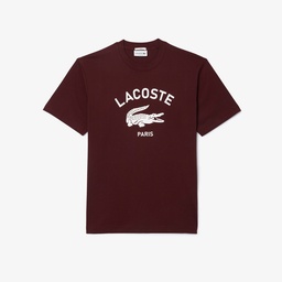 Lacoste Unisex Regular Fit Bisiklet Yaka Bordo T-Shirt Bordo