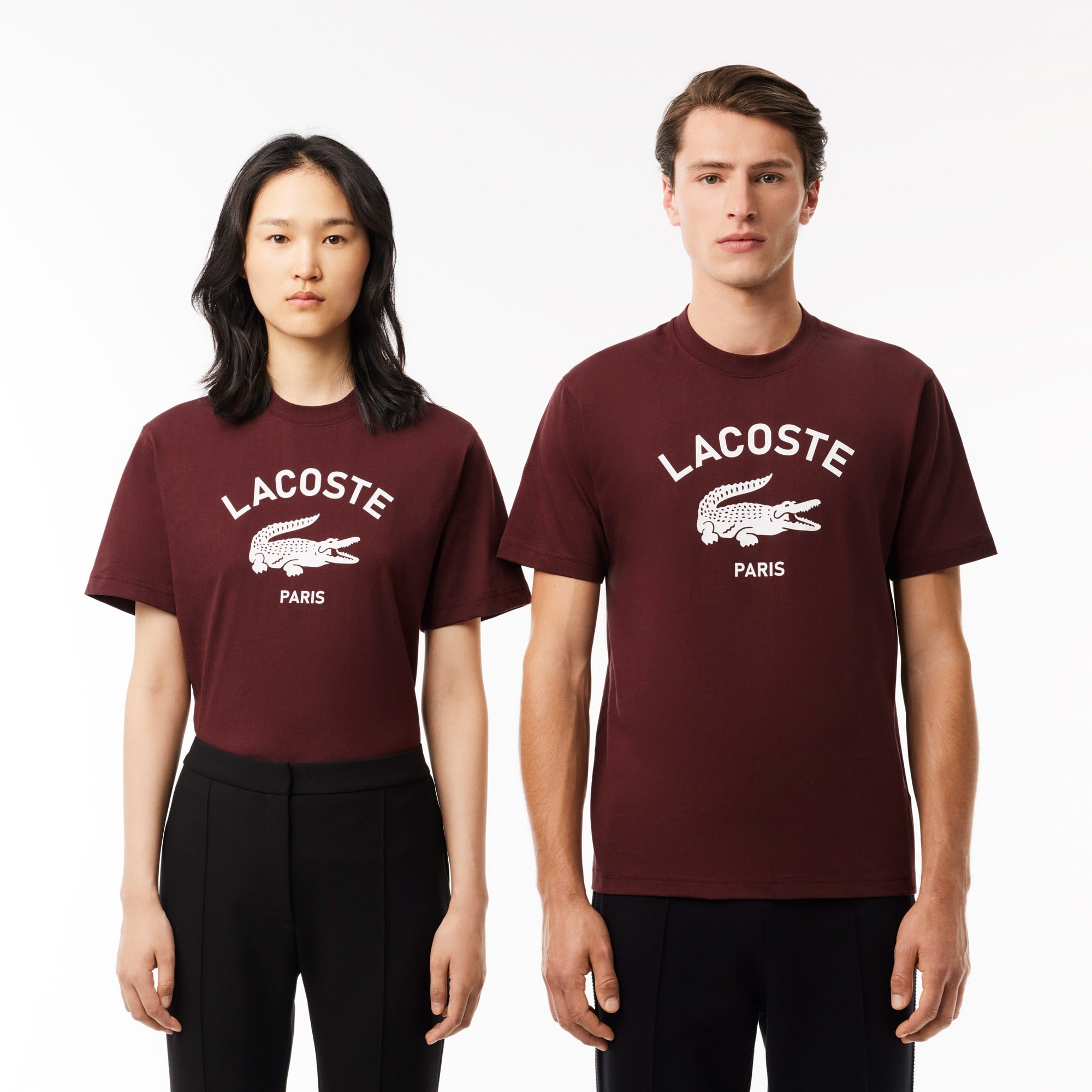 Lacoste Unisex Regular Fit Bisiklet Yaka Bordo T-Shirt
