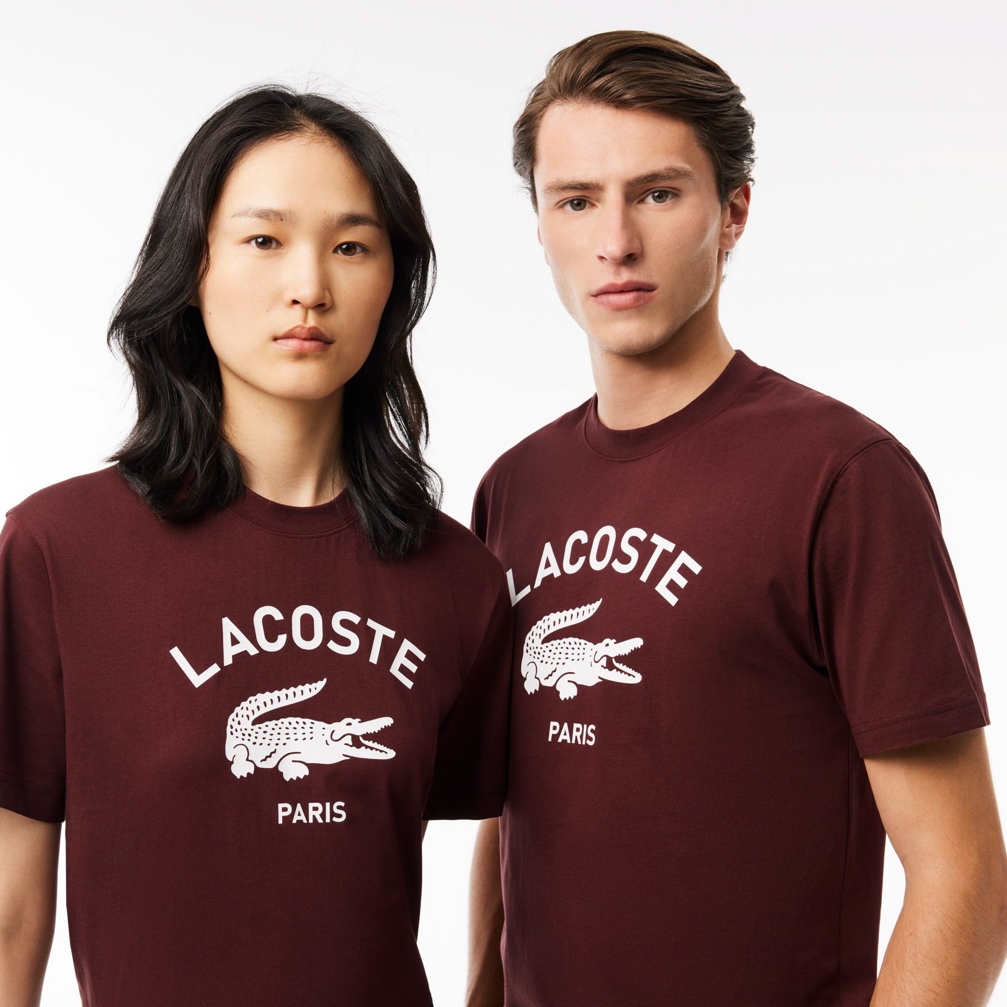 Lacoste Unisex Regular Fit Bisiklet Yaka Bordo T-Shirt